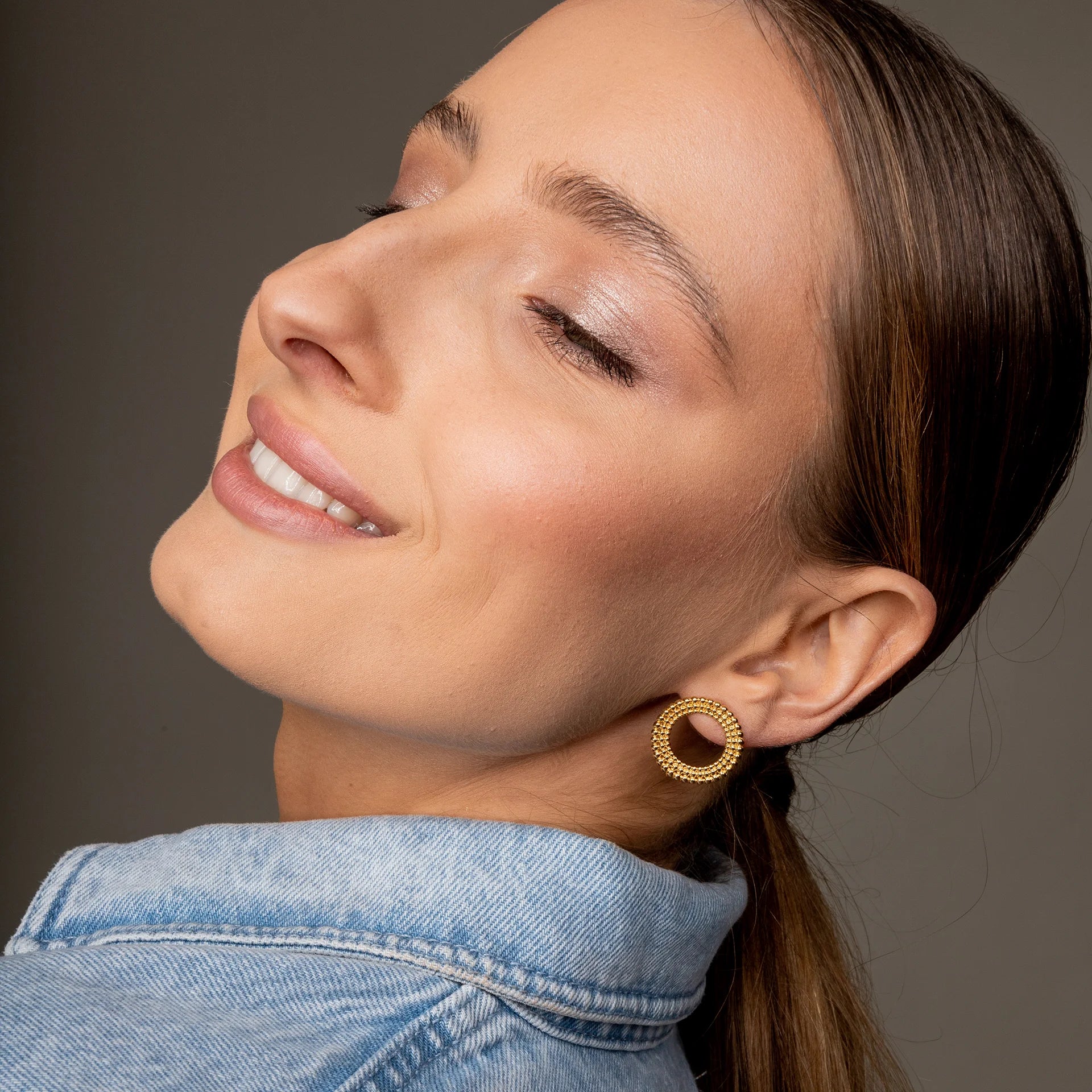 Kolczyki koła SUNRISE srebrne pozłacane