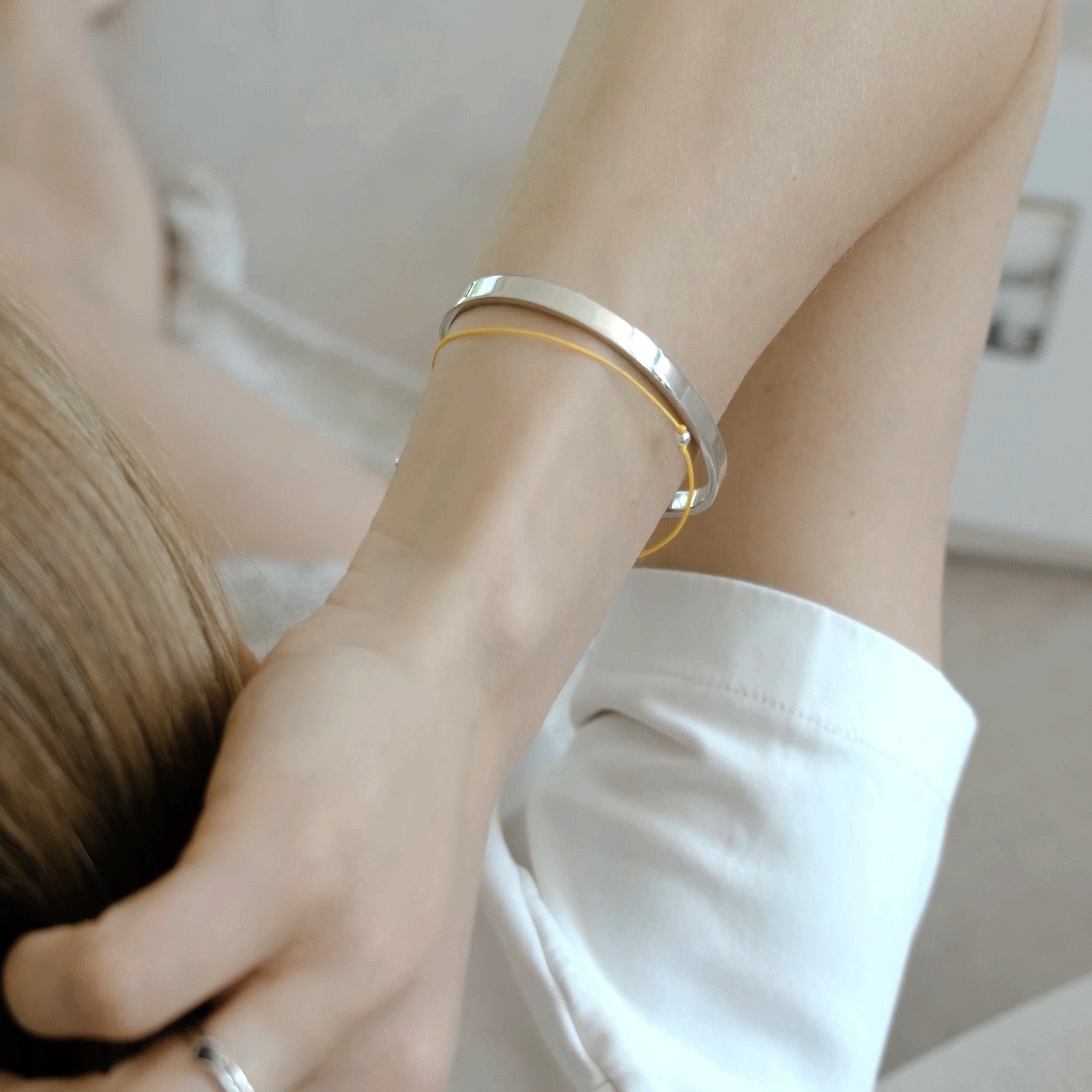 Bransoletka LUCKY YELLOW srebrna