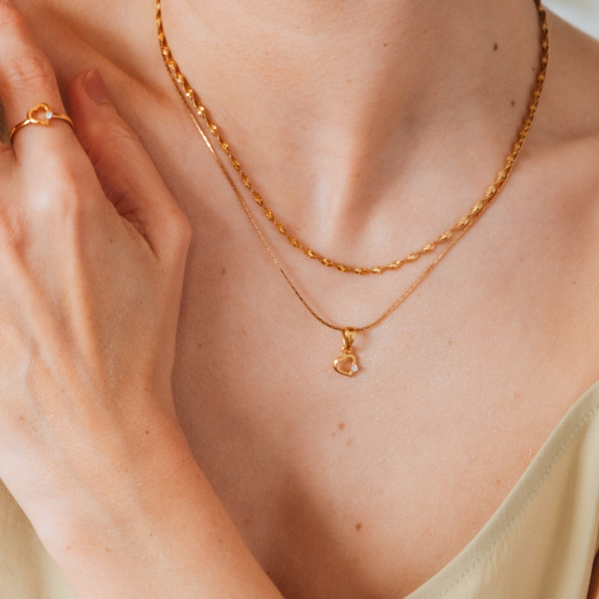 Łańcuszek KIMBER srebrny pozłacany