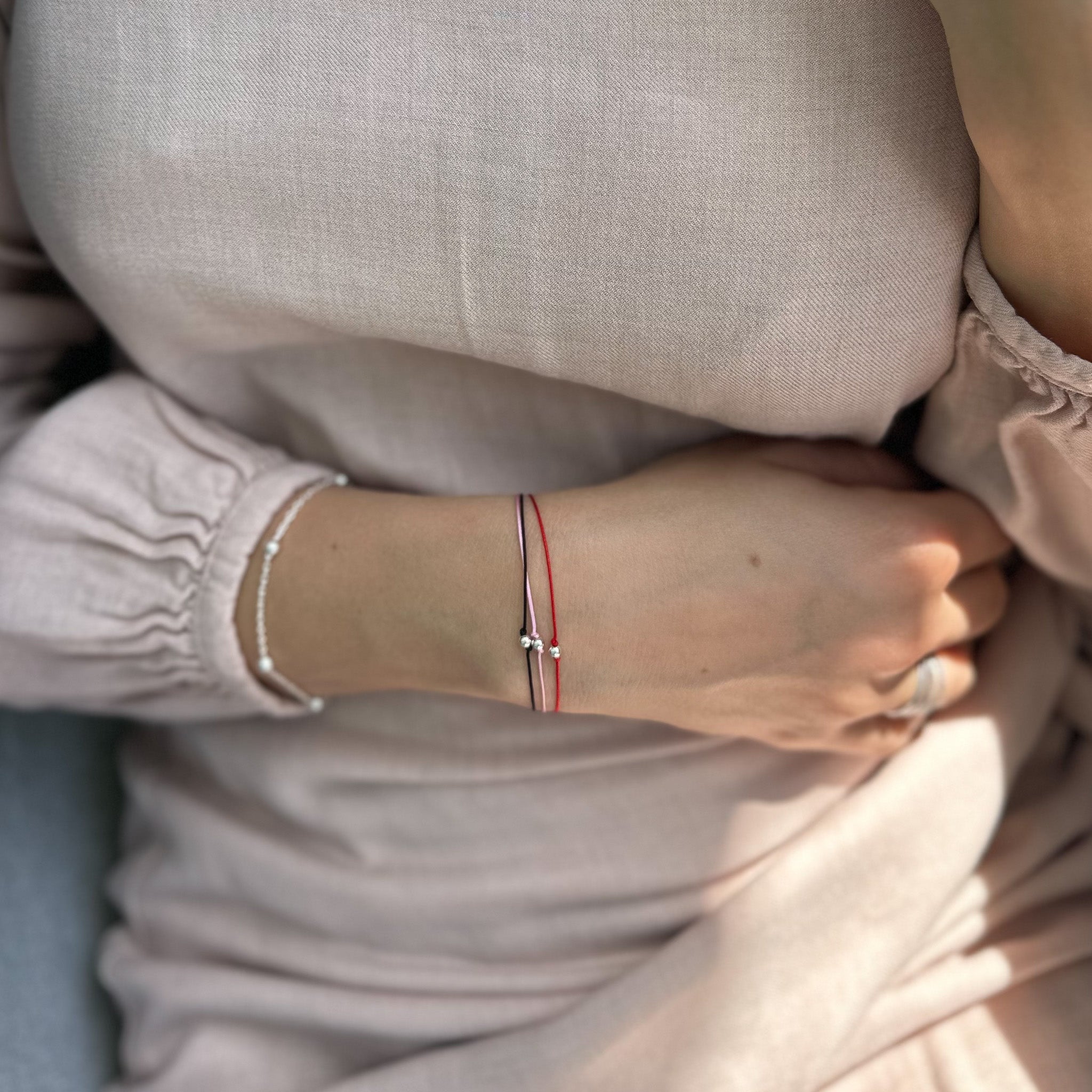 Bransoletka LUCKY RED srebrna