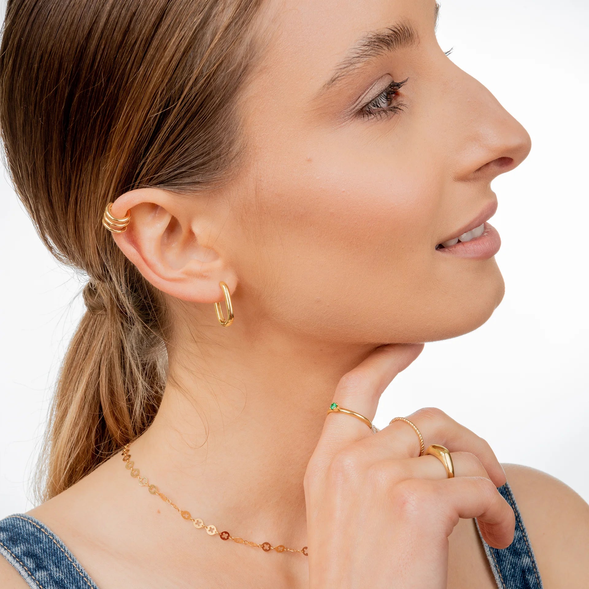 Kolczyki CLASSY srebrne pozłacane