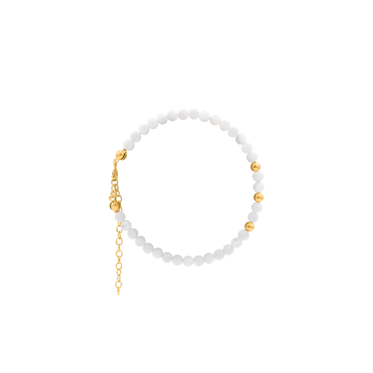 Bransoletka MONA z masy perłowej srebrna pozłacana