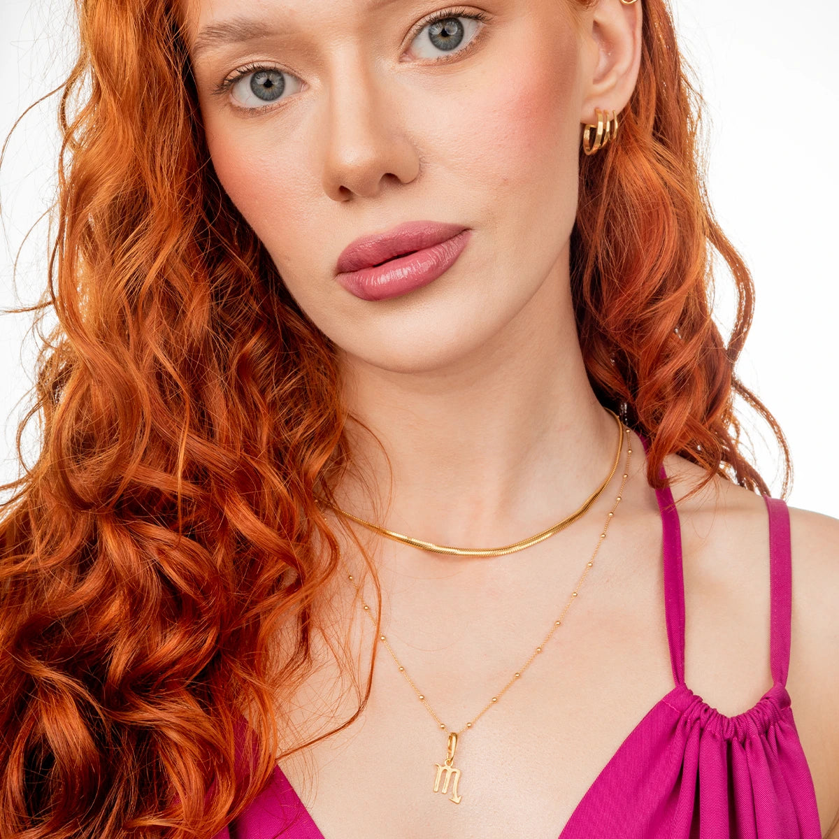 Łańcuszek CLAIRE srebrny pozłacany - 55 cm