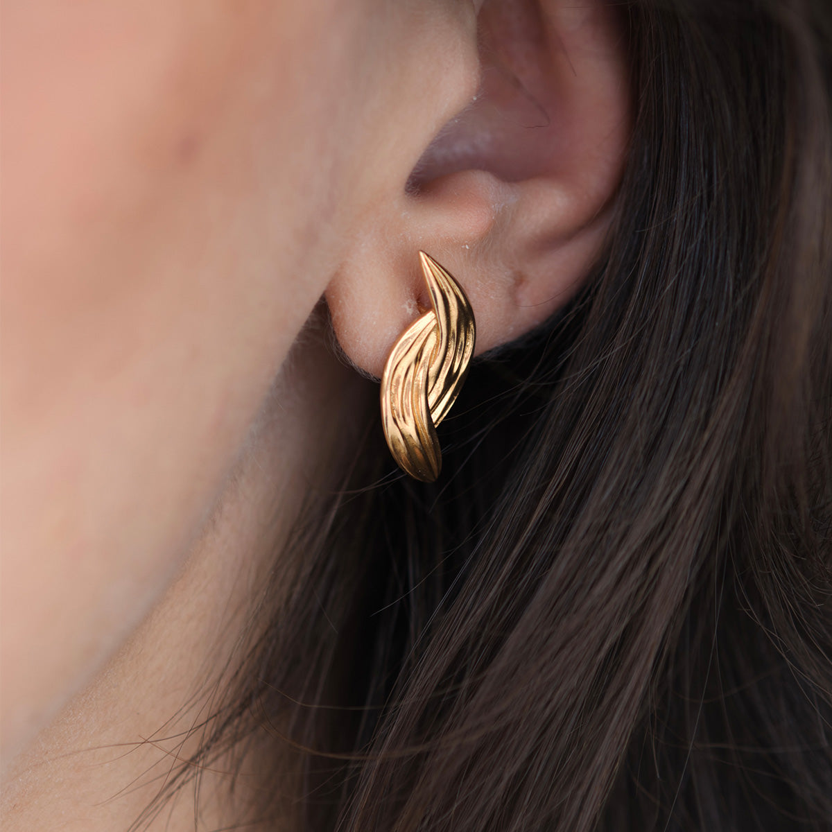 Koczyki TWIRL złote