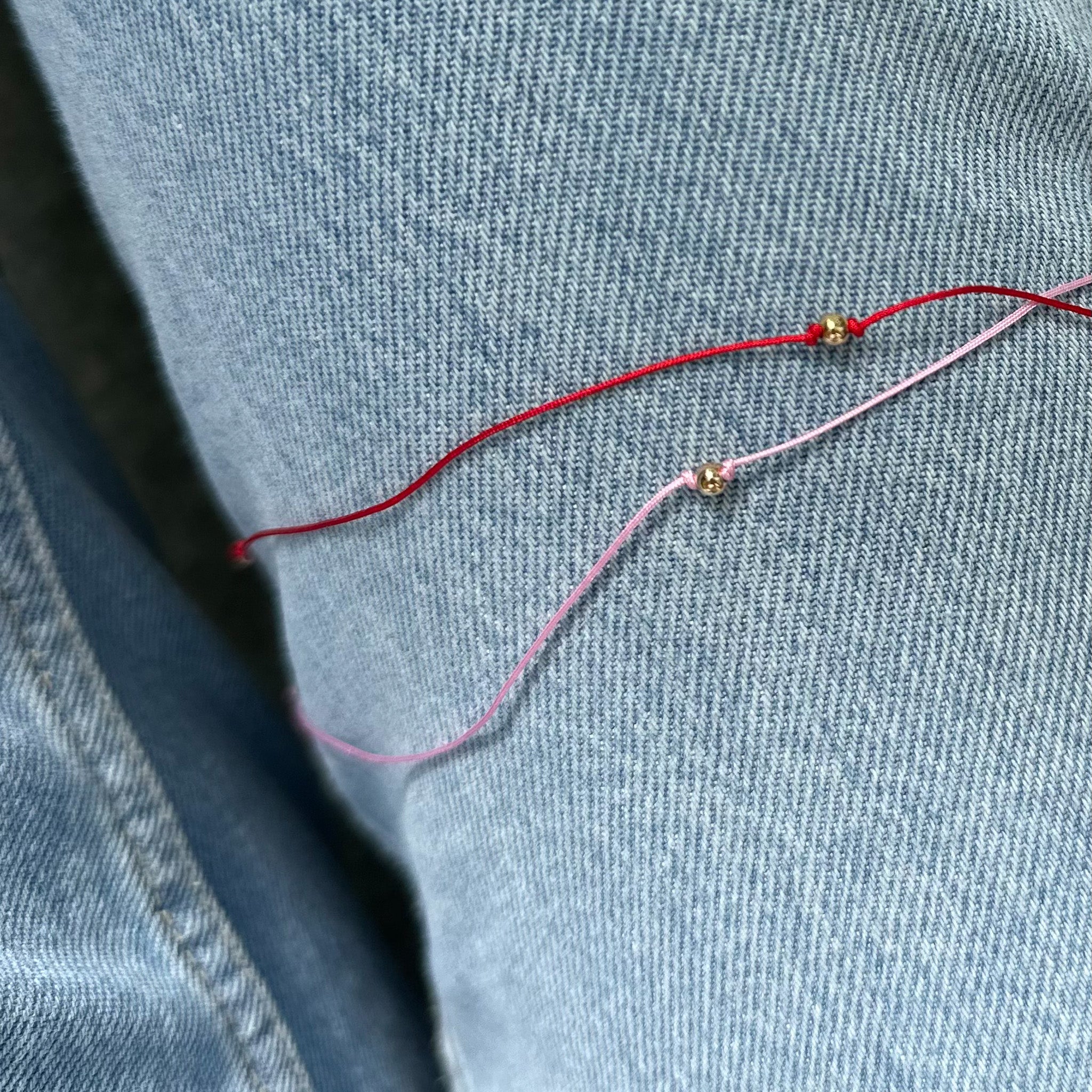 Bransoletka LUCKY RED srebrna pozłacana