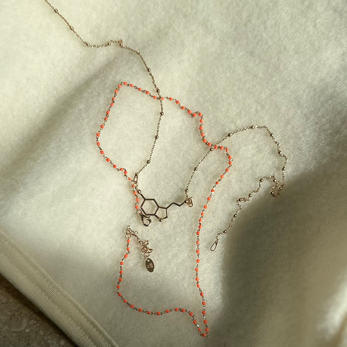 Naszyjnik SEROTONIN srebrny pozłacany