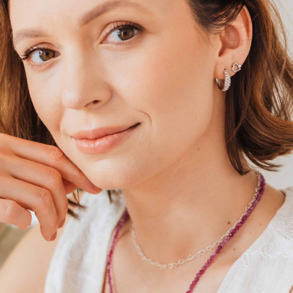 Kolczyki VERTO białe złoto