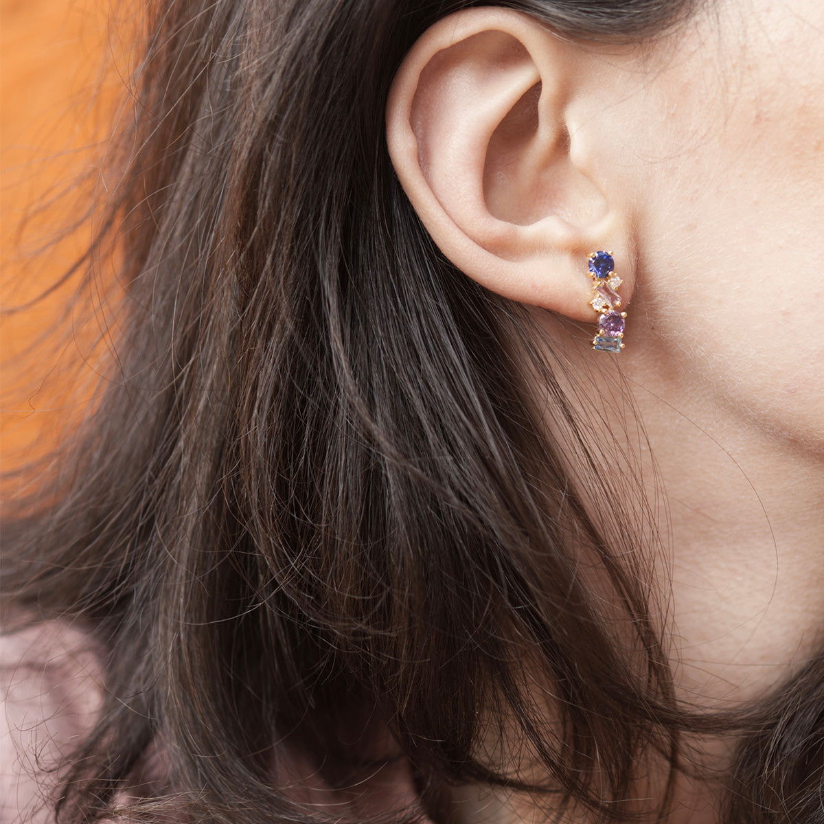 Kolczyki POSITANO srebrne pozłacane