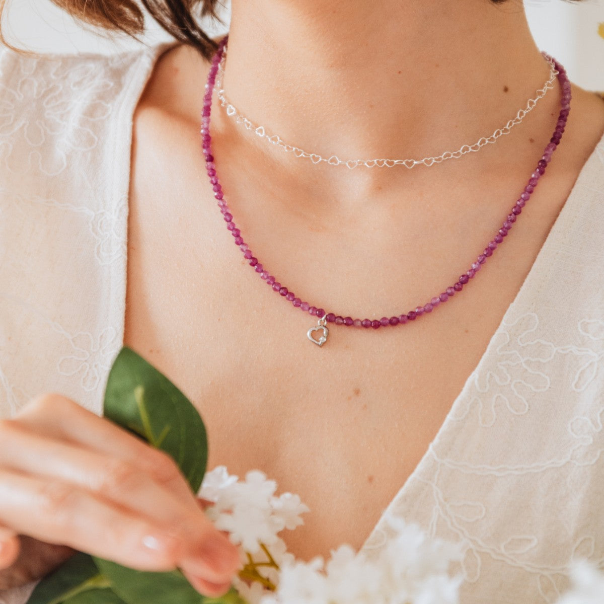 Naszyjnik VIOLET srebrny