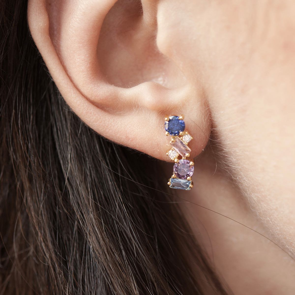 Kolczyki POSITANO srebrne pozłacane