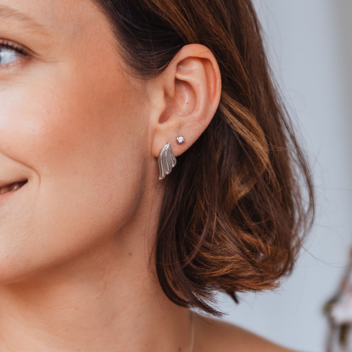 Koczyki WINGS srebrne