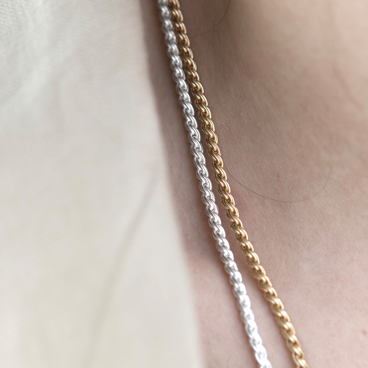 Łańcuszek FRANCES srebrny pozłacany