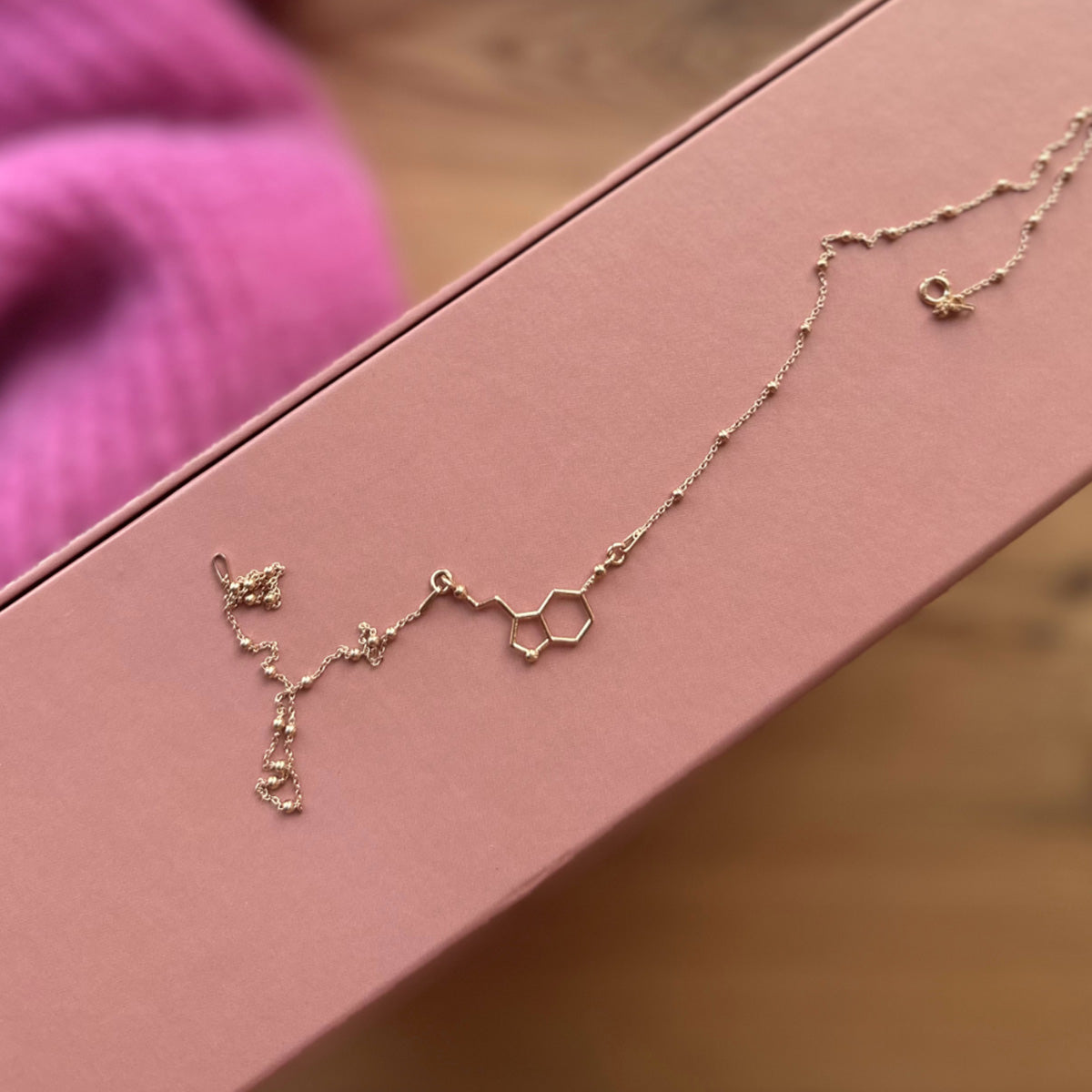 Naszyjnik SEROTONIN srebrny pozłacany