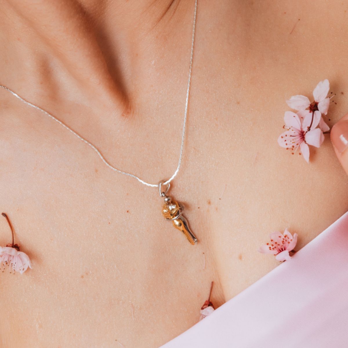 Zawieszka COUPLE srebrna pozłacana