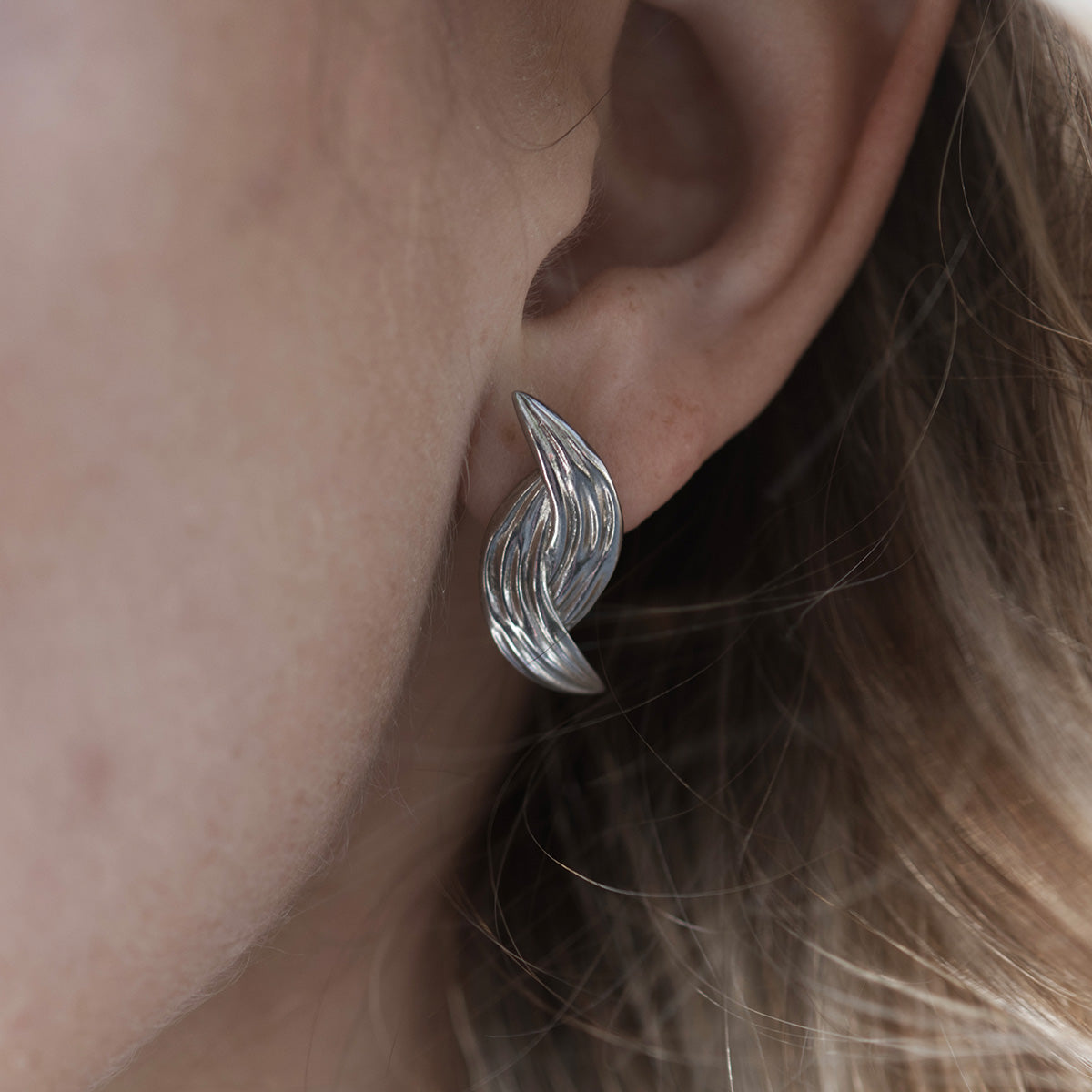 Koczyki TWIRL białe złoto