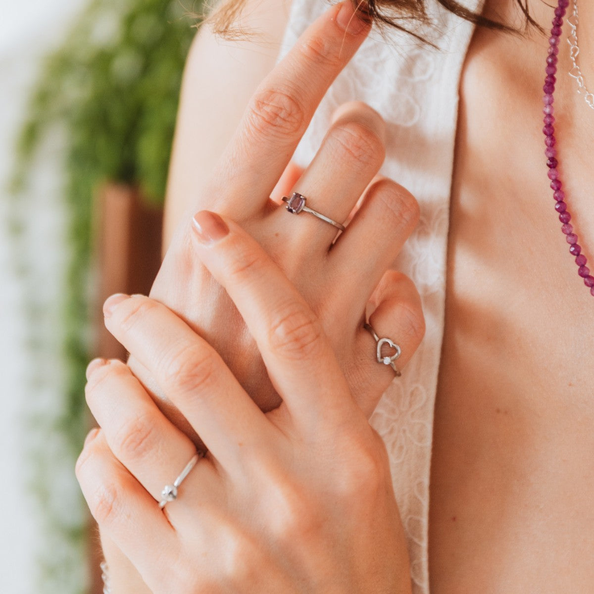 Pierścionek CRYSTAL białe złoto