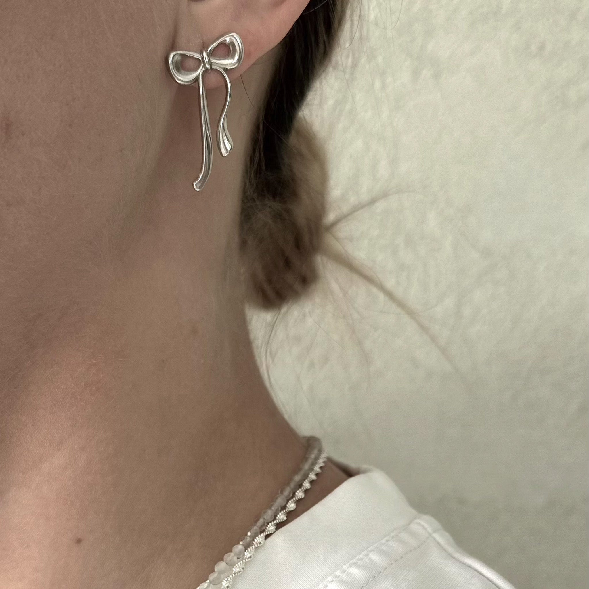 Kolczyki kokardki Bows srebrne