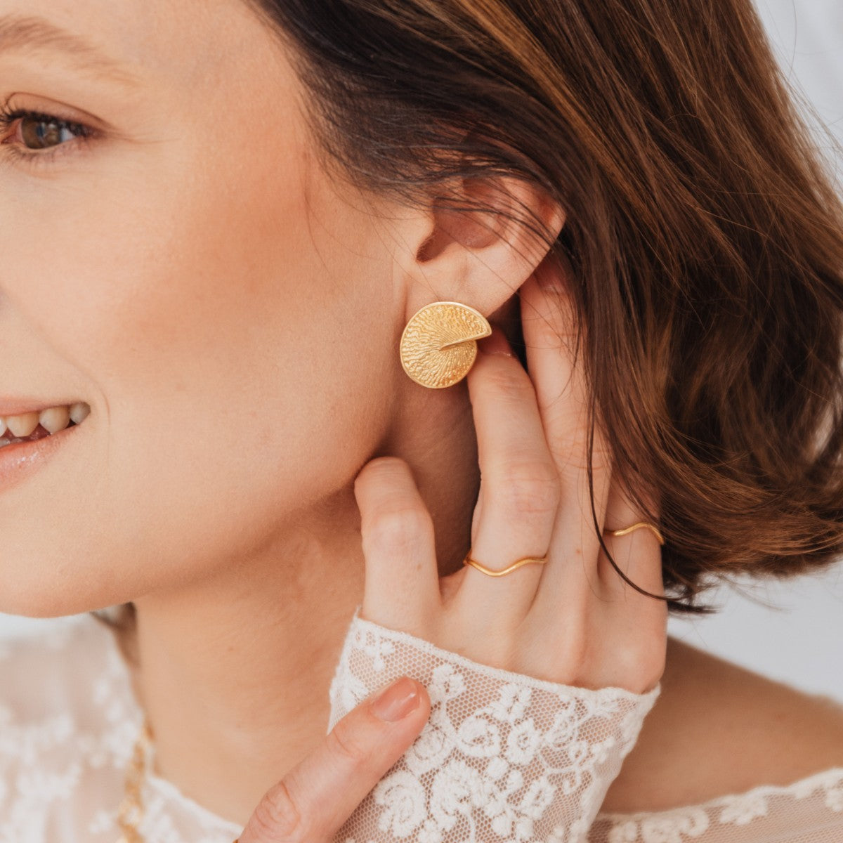 Kolczyki NOMA srebrne pozłacane