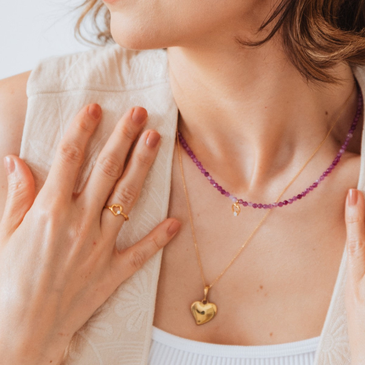 Pierścionek CRYSTAL srebrny pozłacany