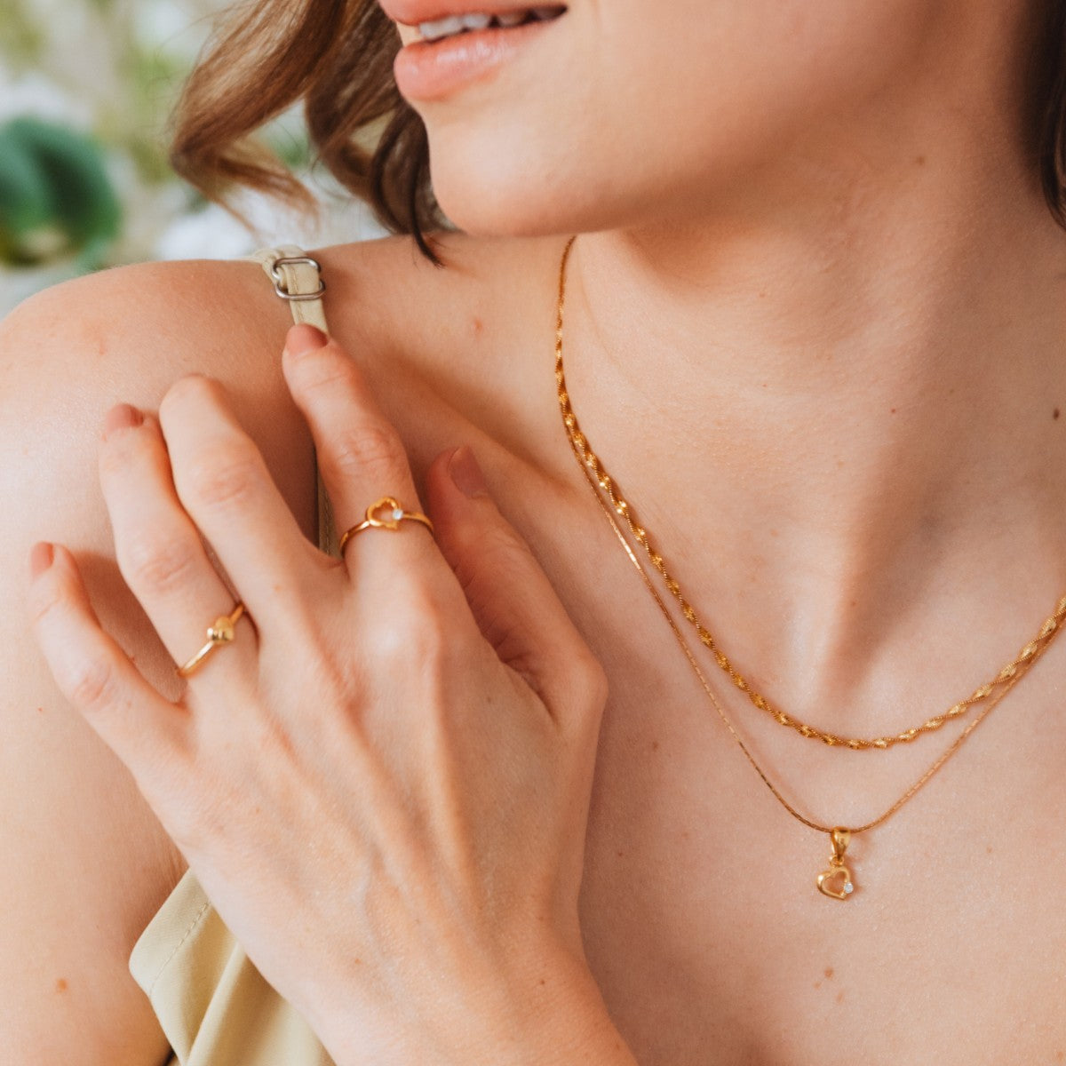 Pierścionek CRYSTAL srebrny pozłacany