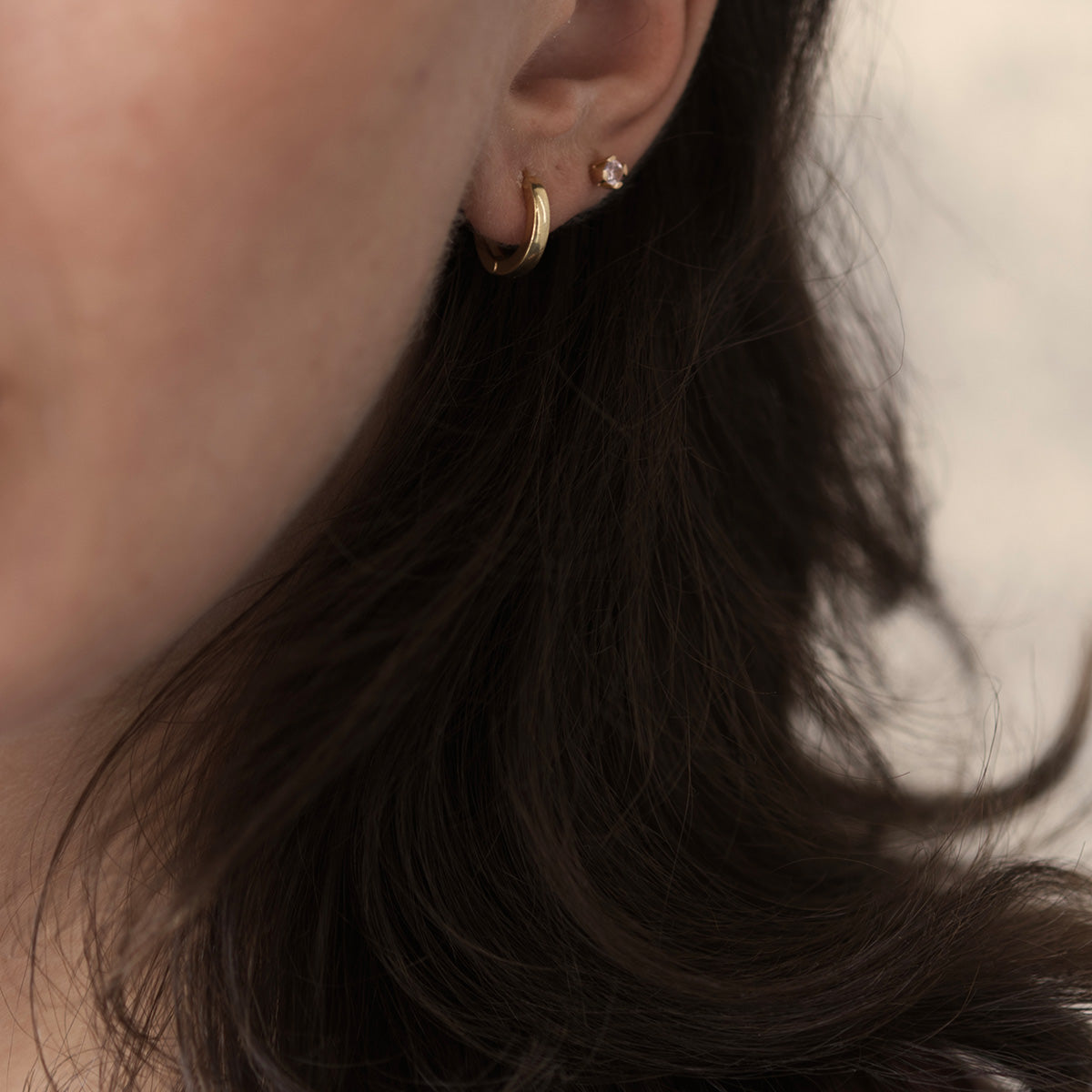 Kolczyki LINE srebrne pozłacane