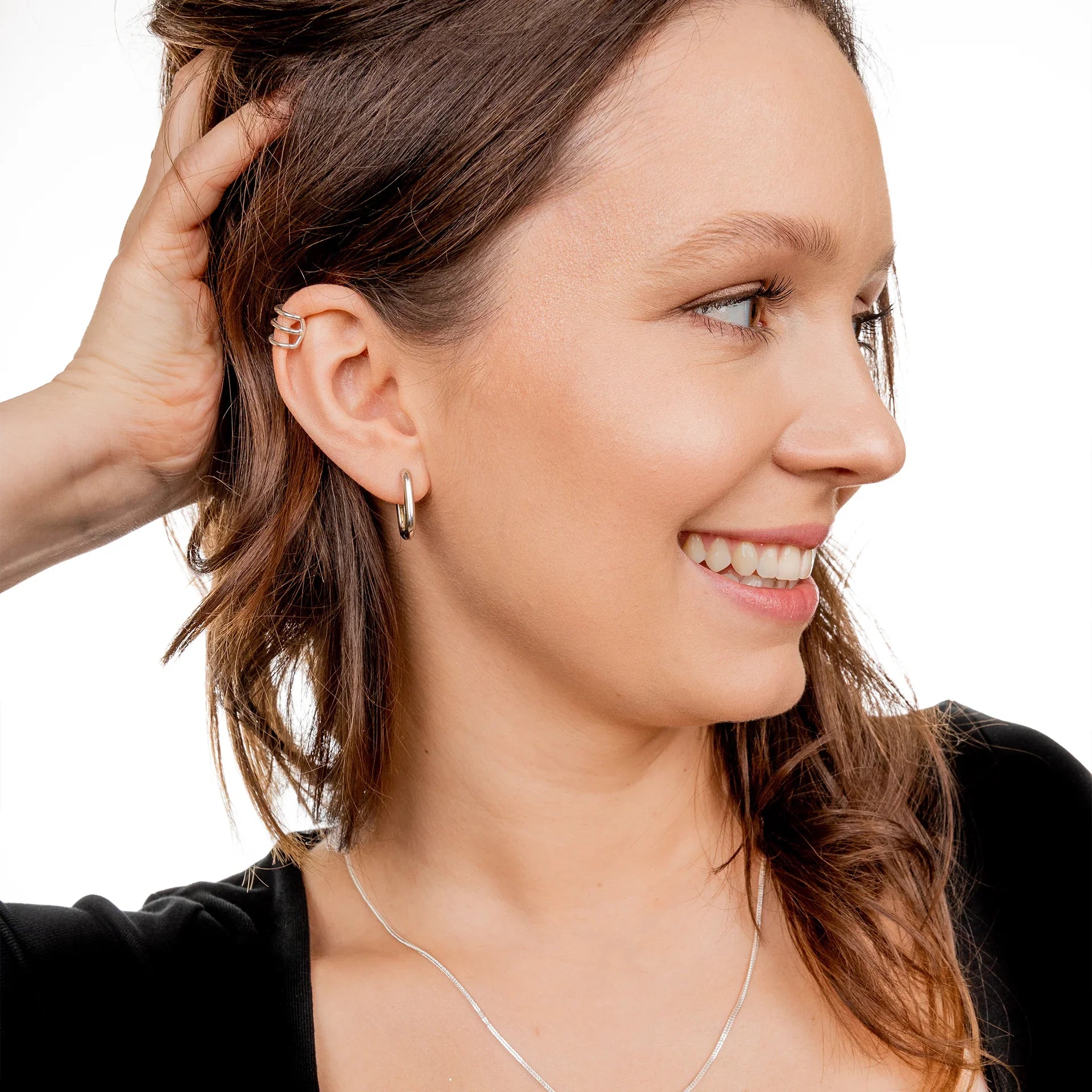 Kolczyki CLASSY białe złoto