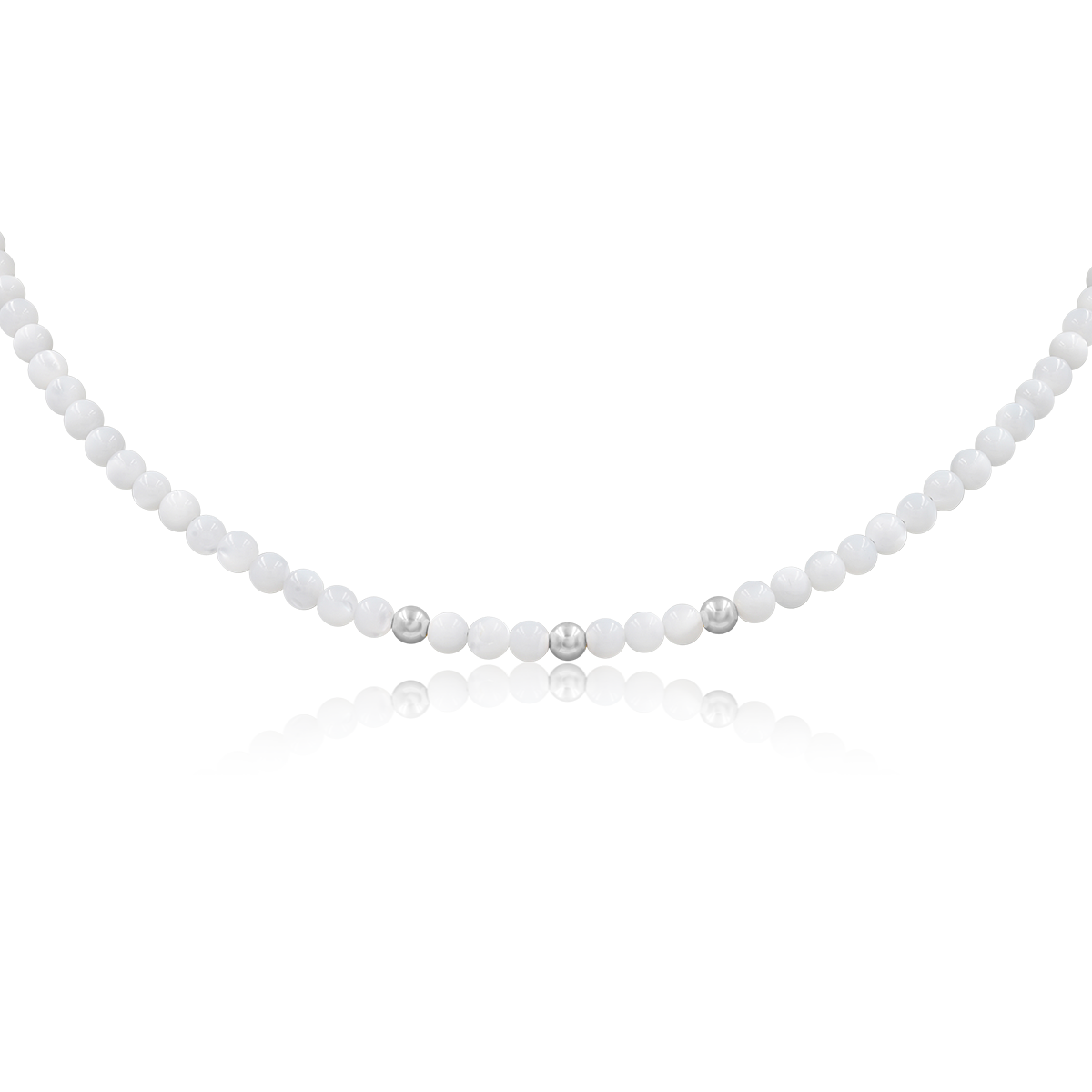 Naszyjnik MONA z masy perłowej srebrny