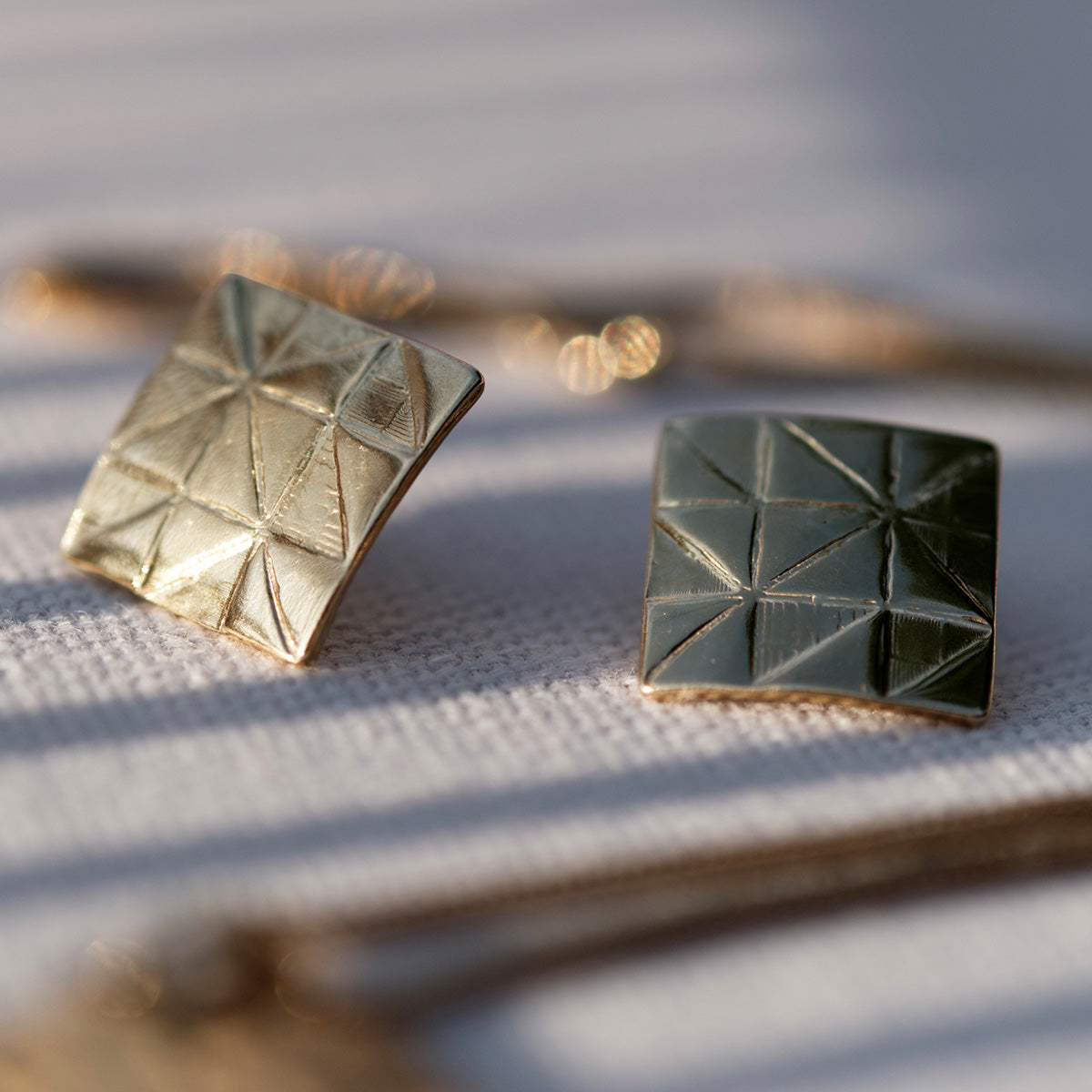 Kolczyki kwadrat PIAZZA złote