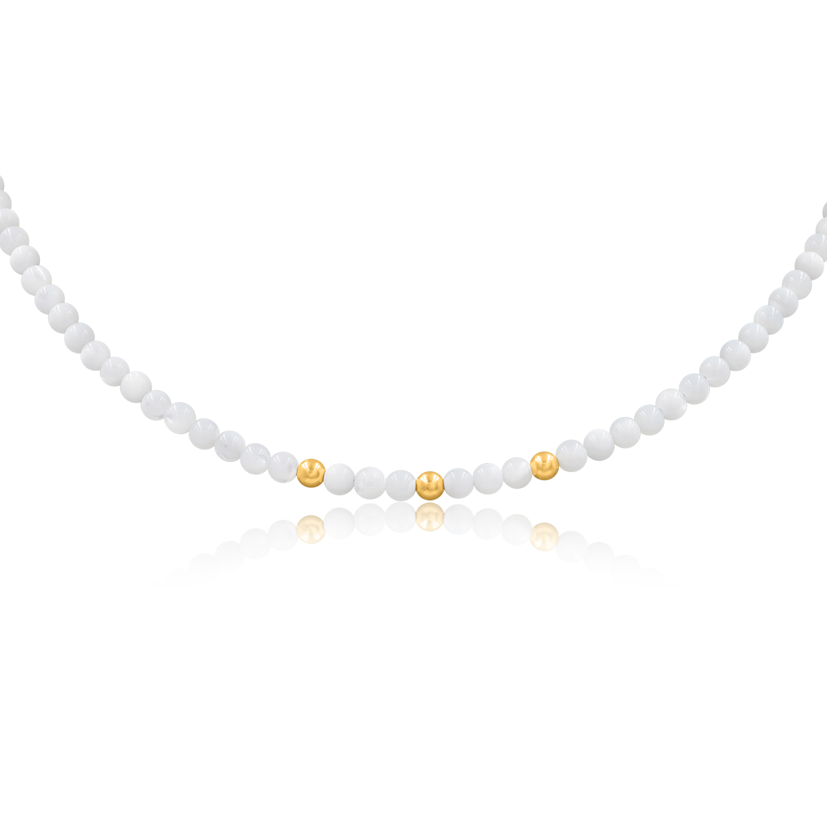 Naszyjnik MONA z masy perłowej srebrny pozłacany