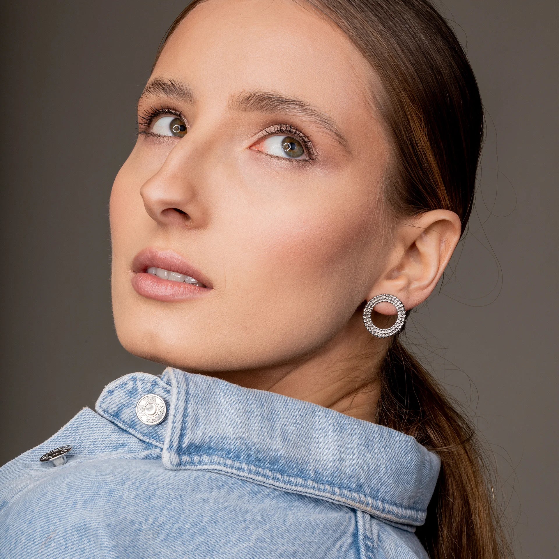 Kolczyki koła SUNRISE białe złoto