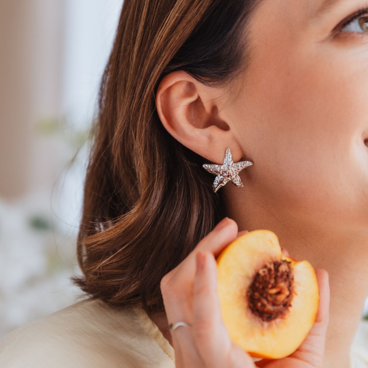 Kolczyki MARIN białe złoto