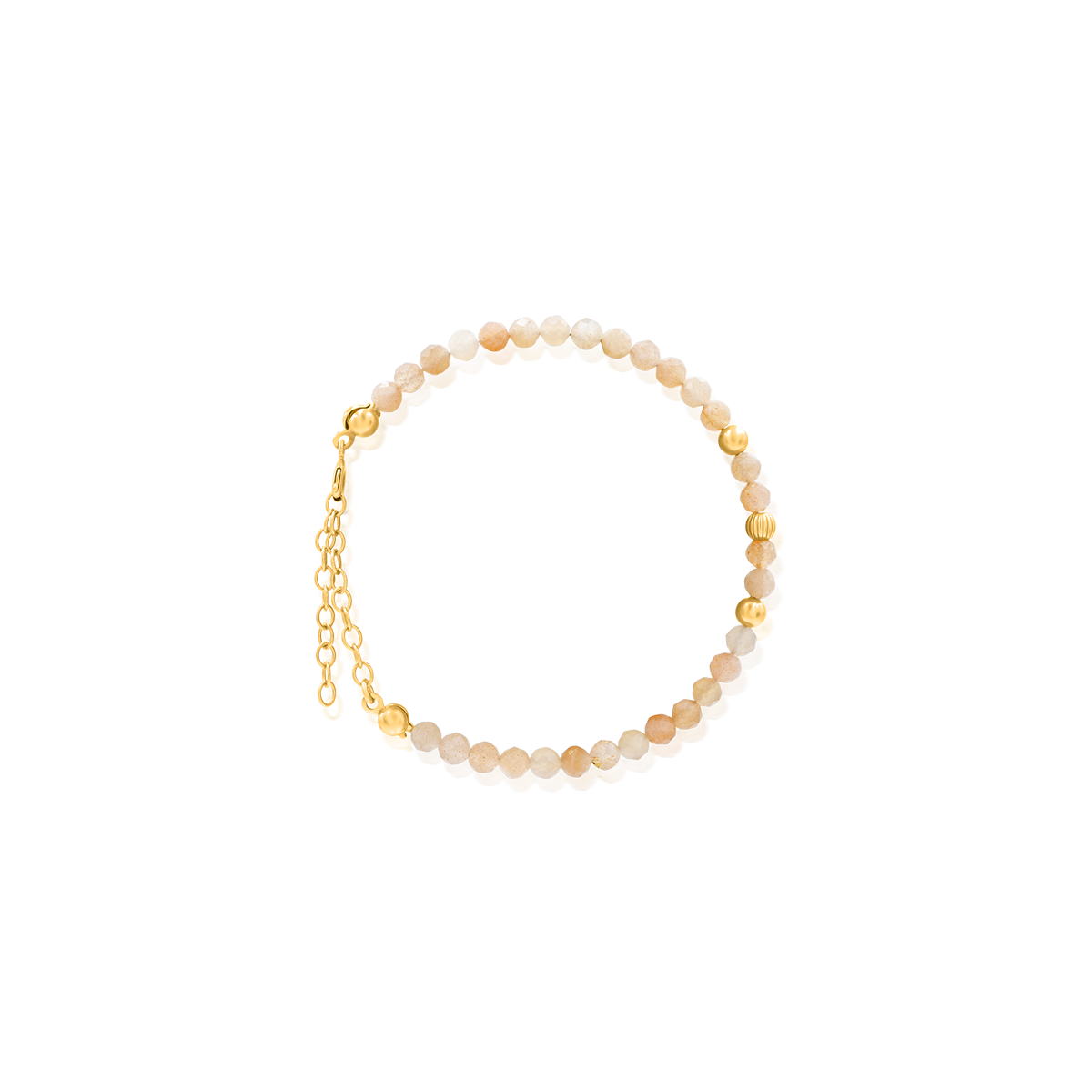 Bransoletka PEACH z kamieniem słonecznym srebrna pozłacana