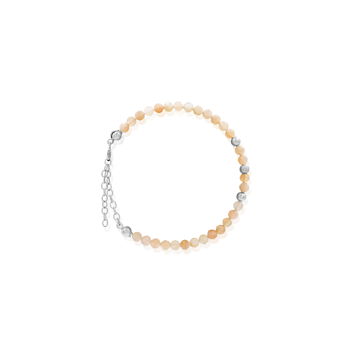 Bransoletka PEACH z kamieniem słonecznym srebrna