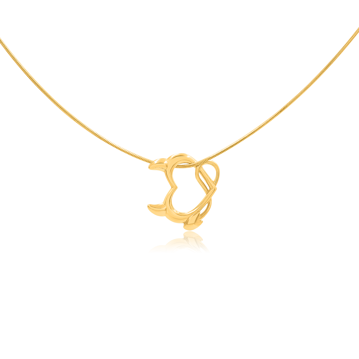 Zawieszka serduszko DEVIL HEART srebrna pozłacana