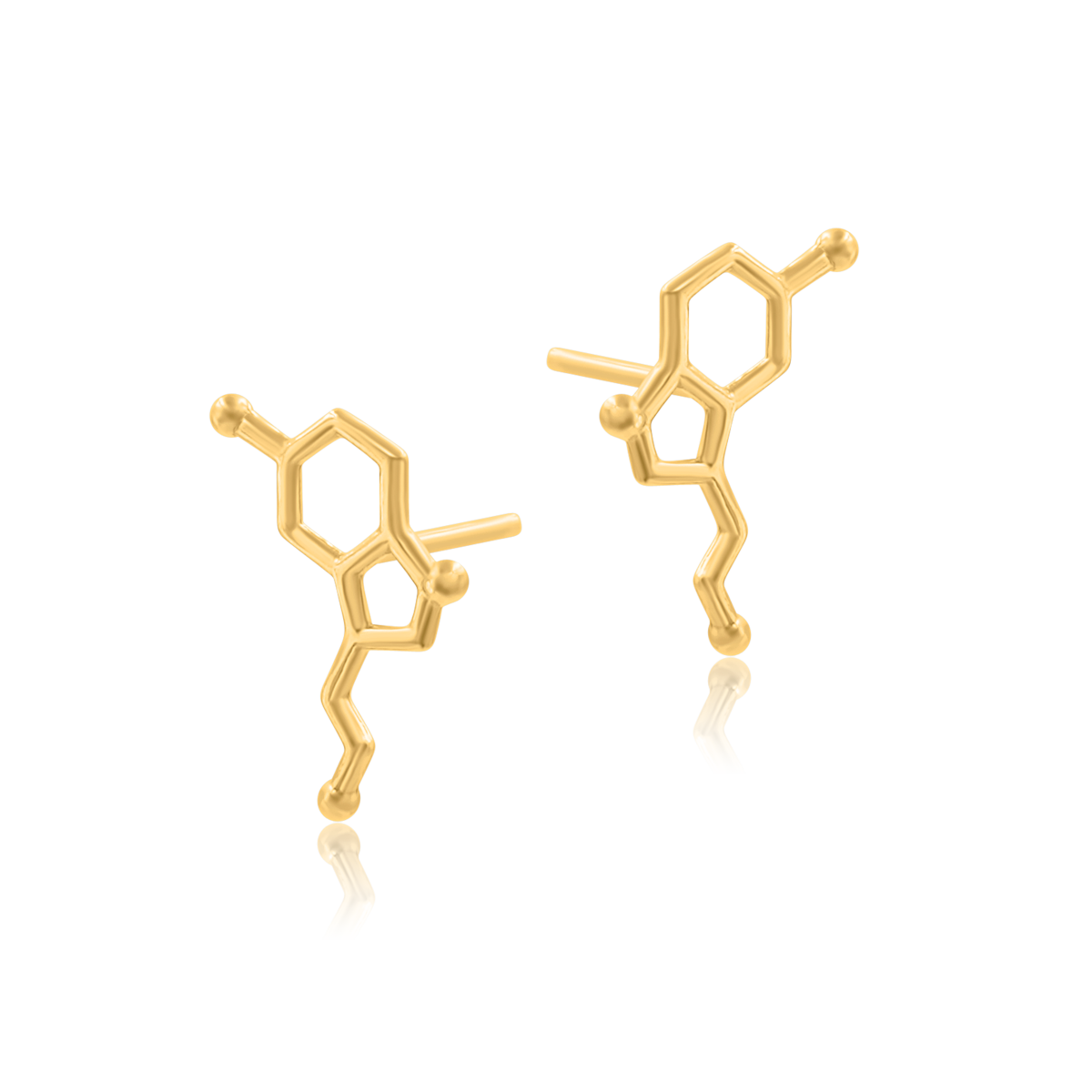 Kolczyki SEROTONIN srebrne pozłacane