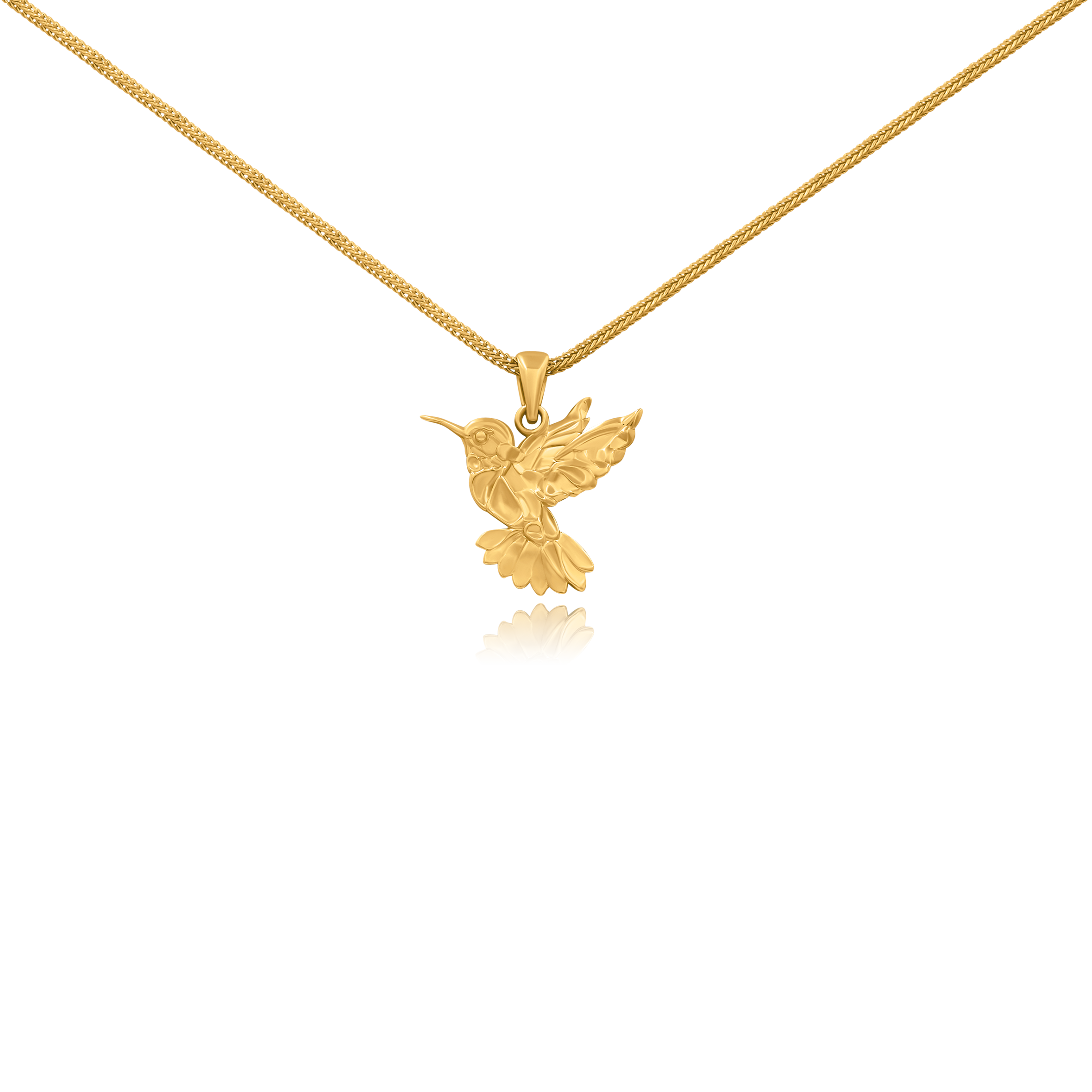 Naszyjnik COLIBRI srebrny pozłacany- zawieszka i łańcuszek