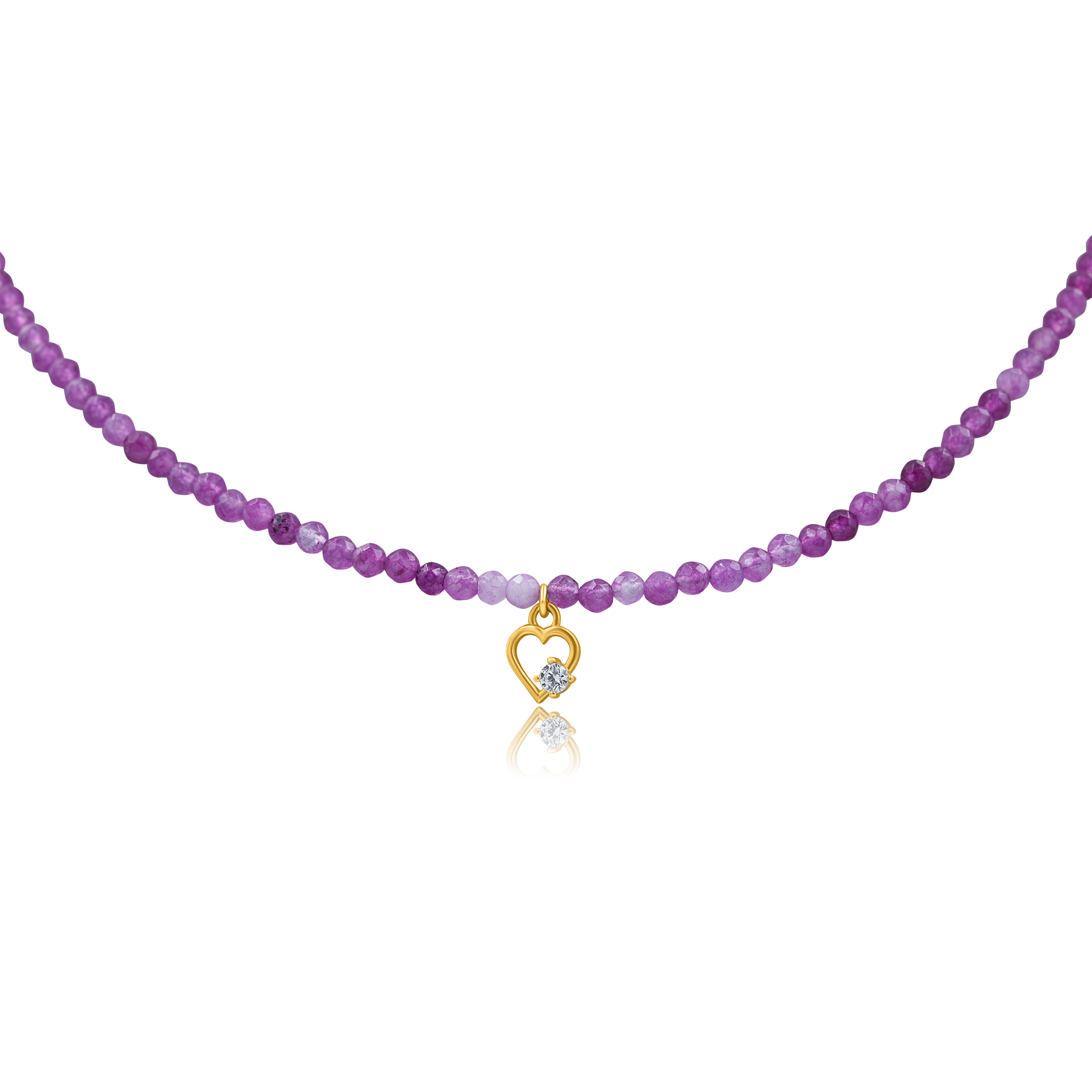 Naszyjnik VIOLET srebrny pozłacany