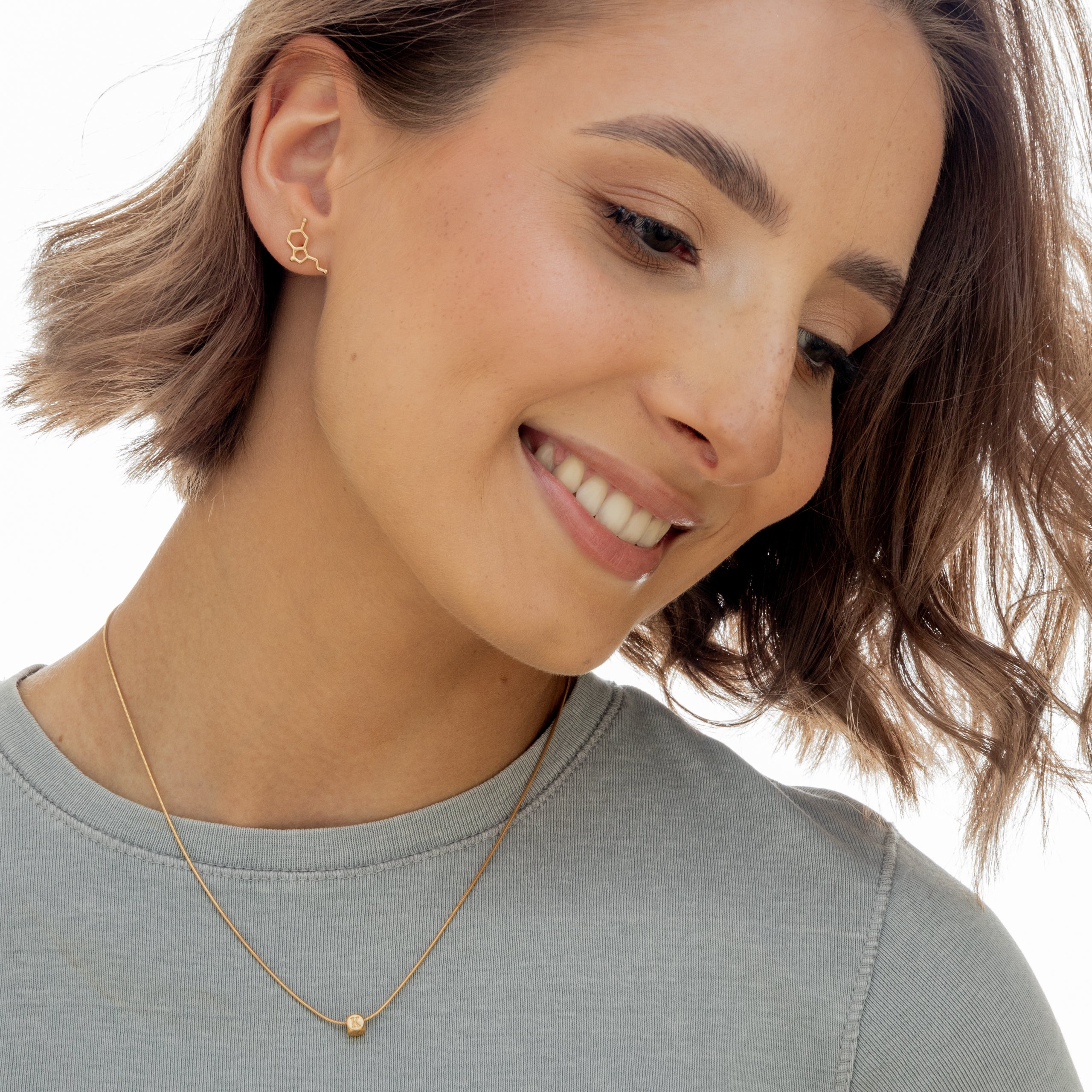 Kolczyki SEROTONIN srebrne pozłacane