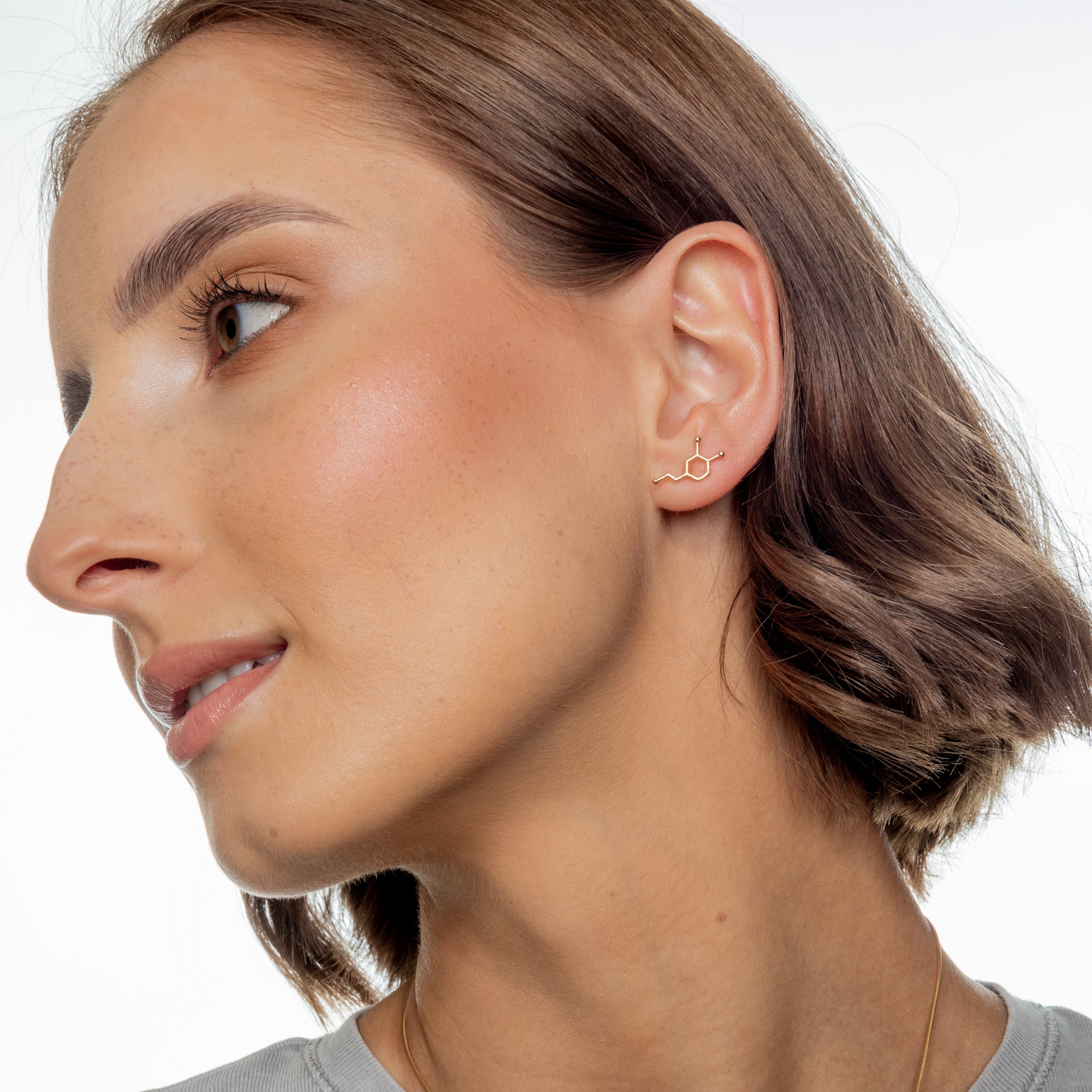 Kolczyki DOPAMINE srebrne pozłacane