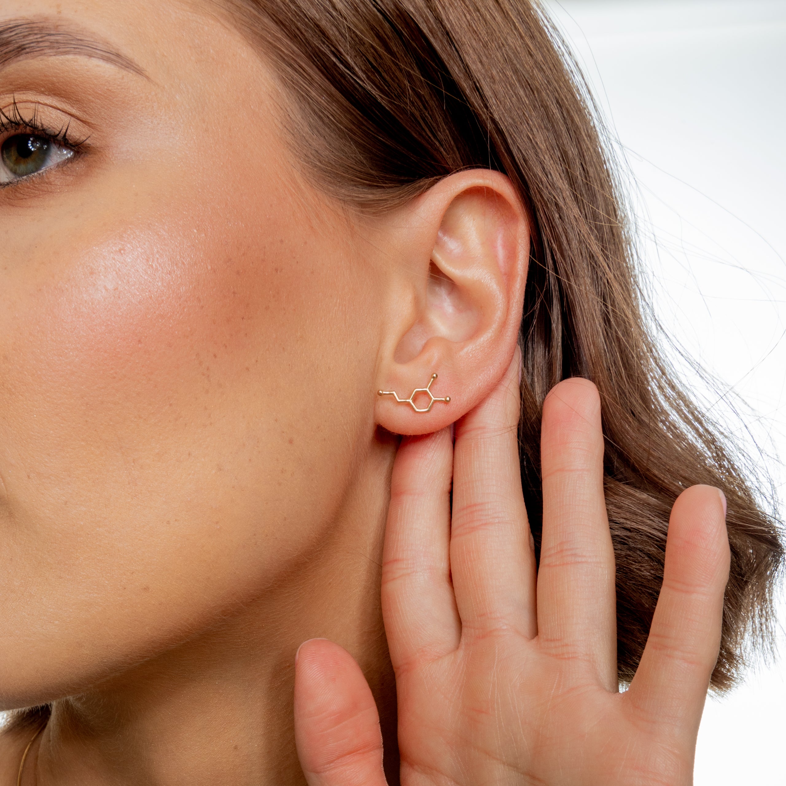 Kolczyki DOPAMINE srebrne pozłacane