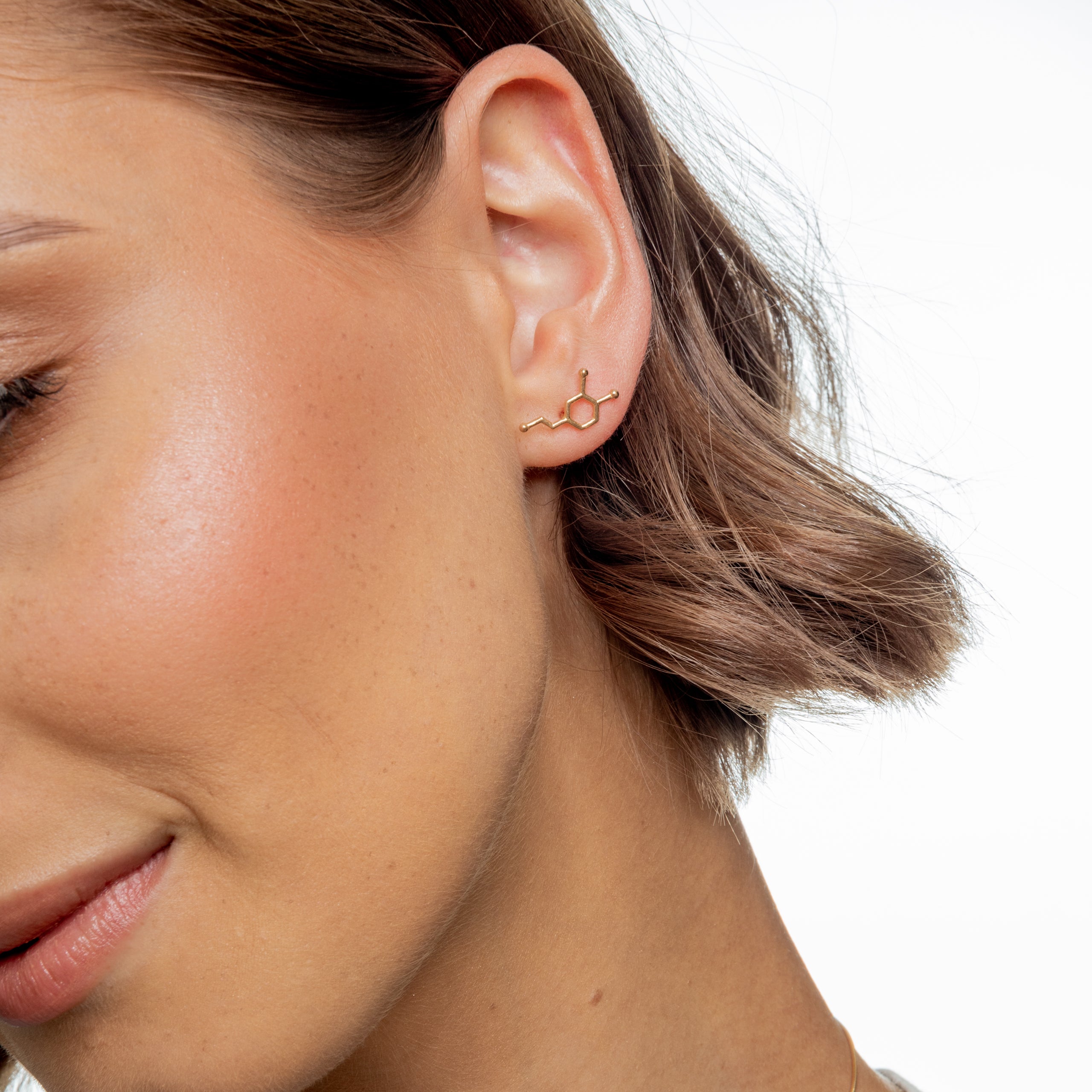 Kolczyki DOPAMINE srebrne pozłacane