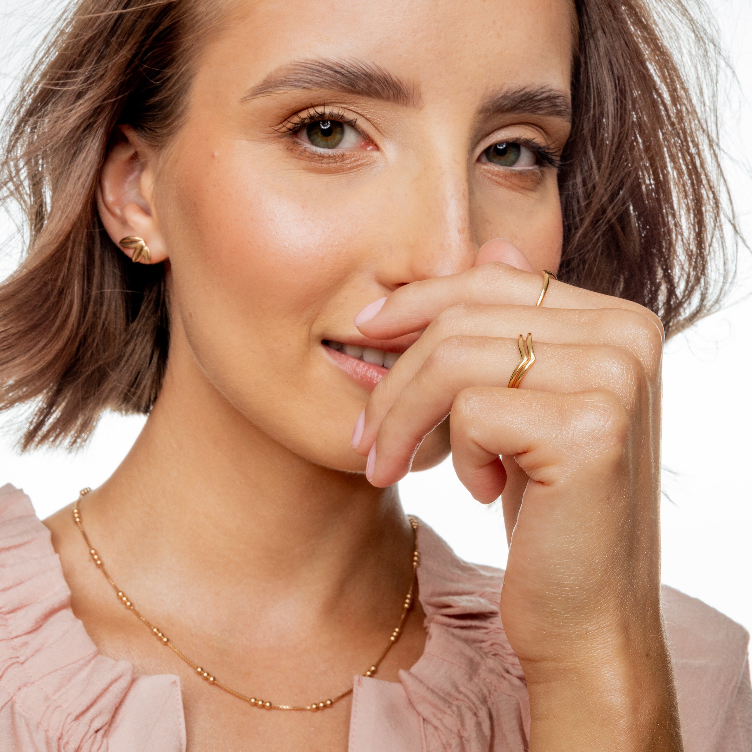 Pierścionek COURSE srebrny pozłacany