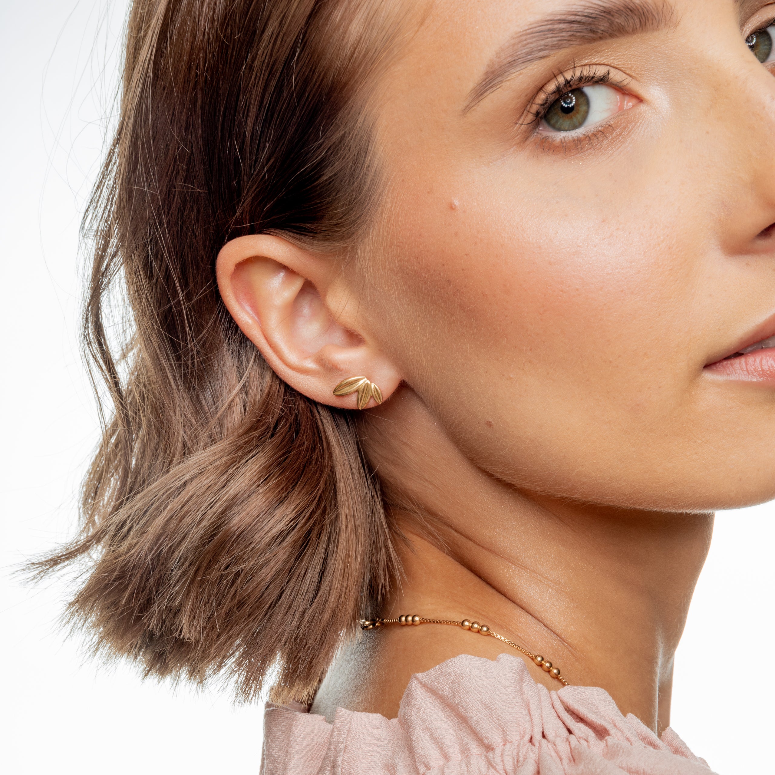 Kolczyki LEAF srebrne pozłacane