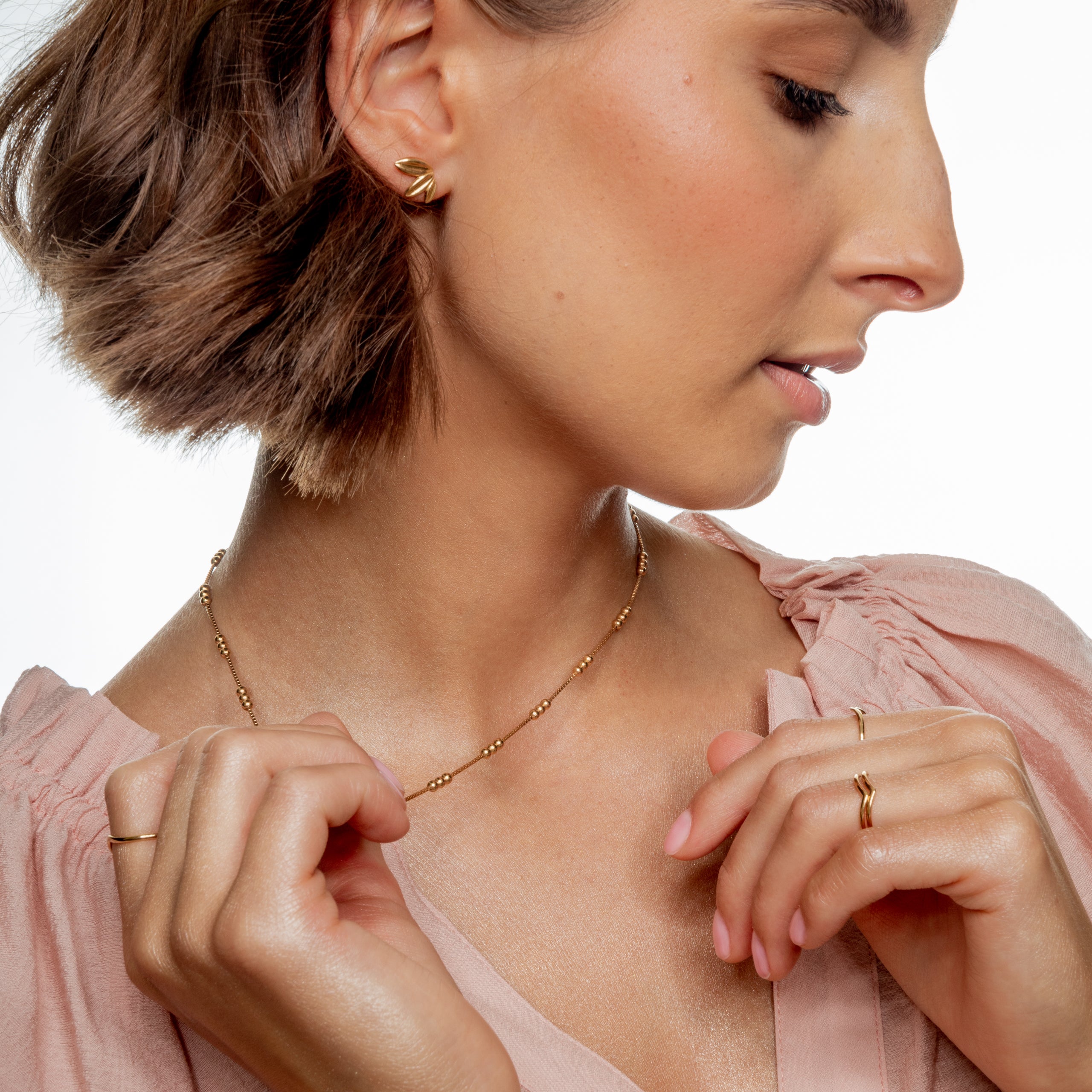 Łańcuszek CARA srebrny pozłacany