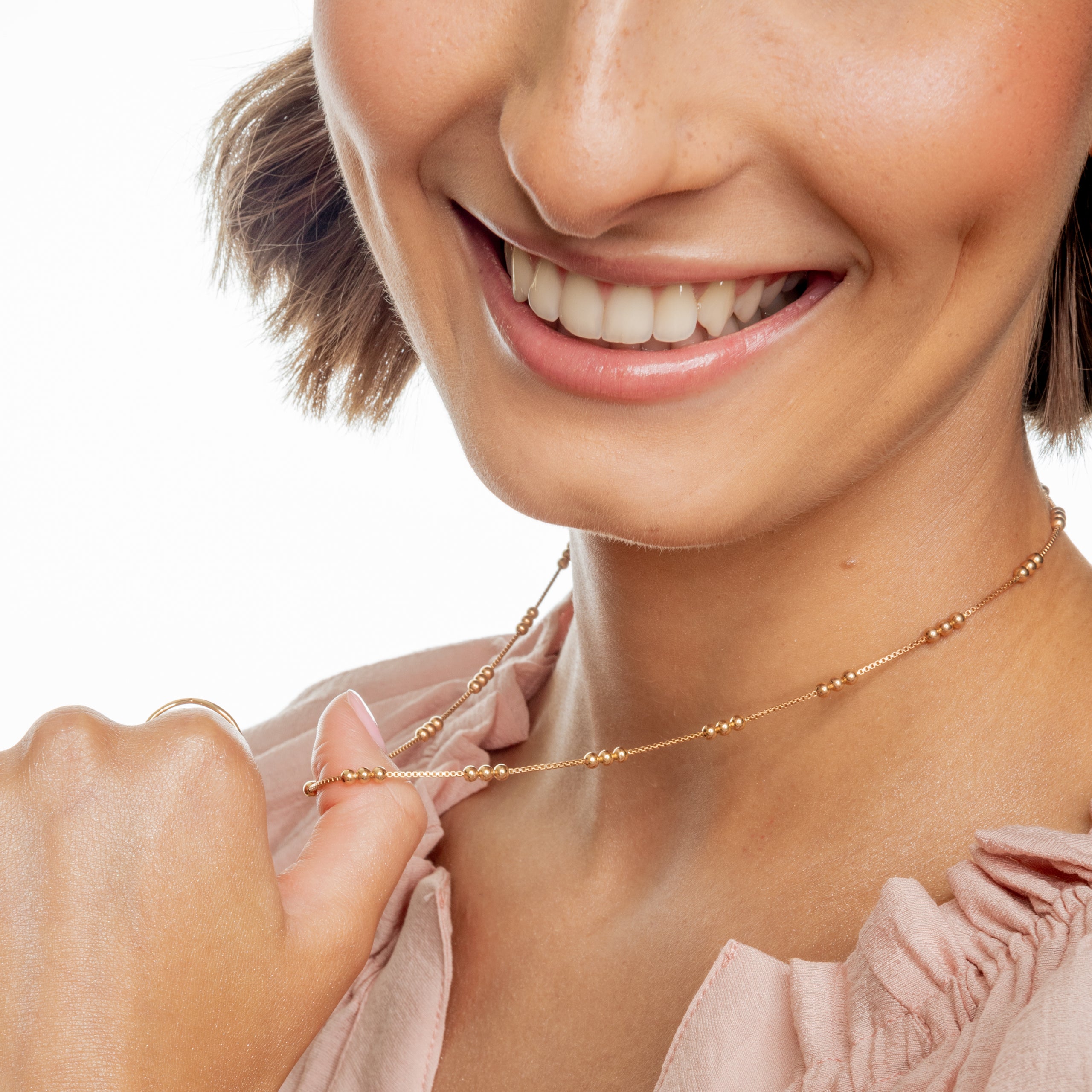 Łańcuszek CARA srebrny pozłacany