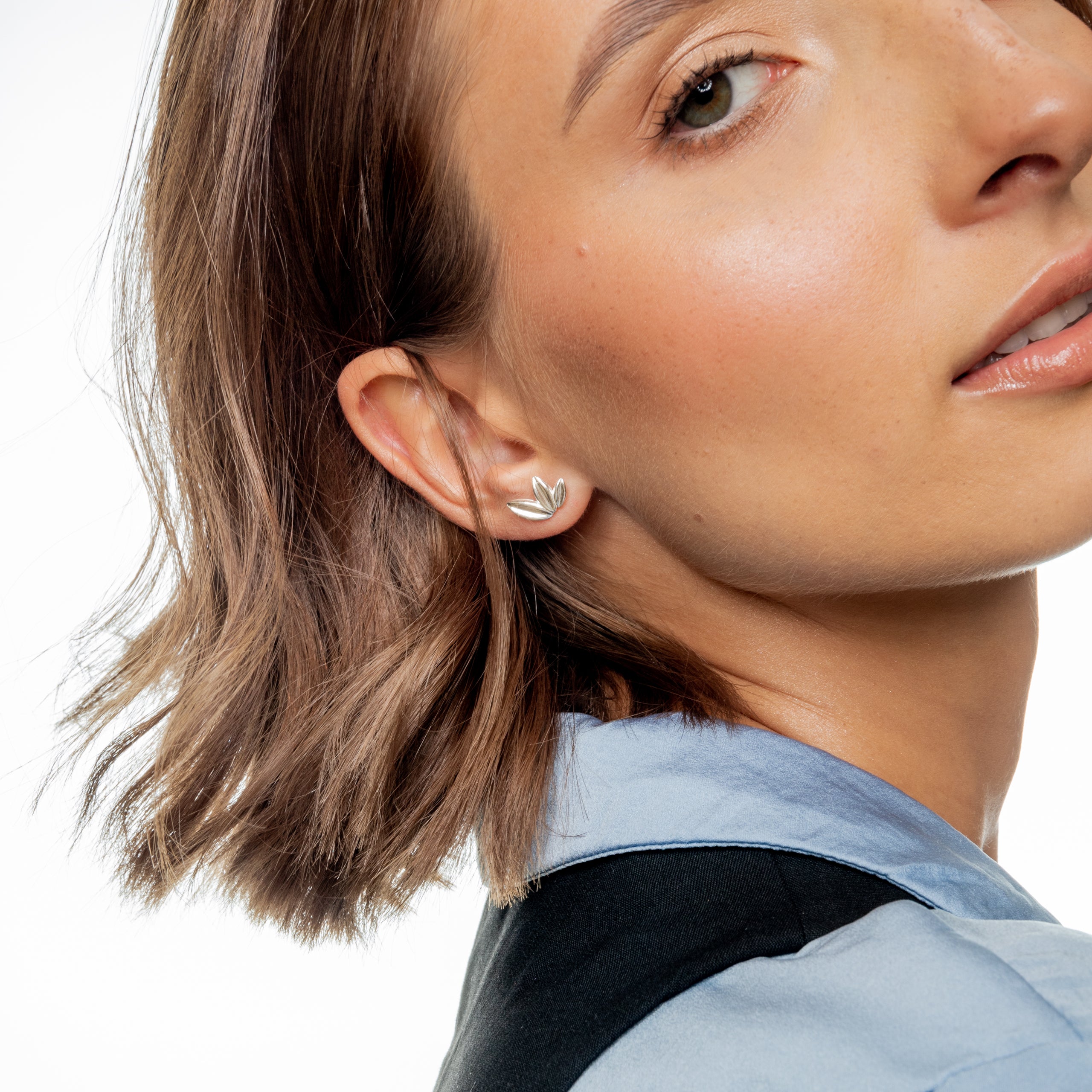 Kolczyki LEAF srebrne