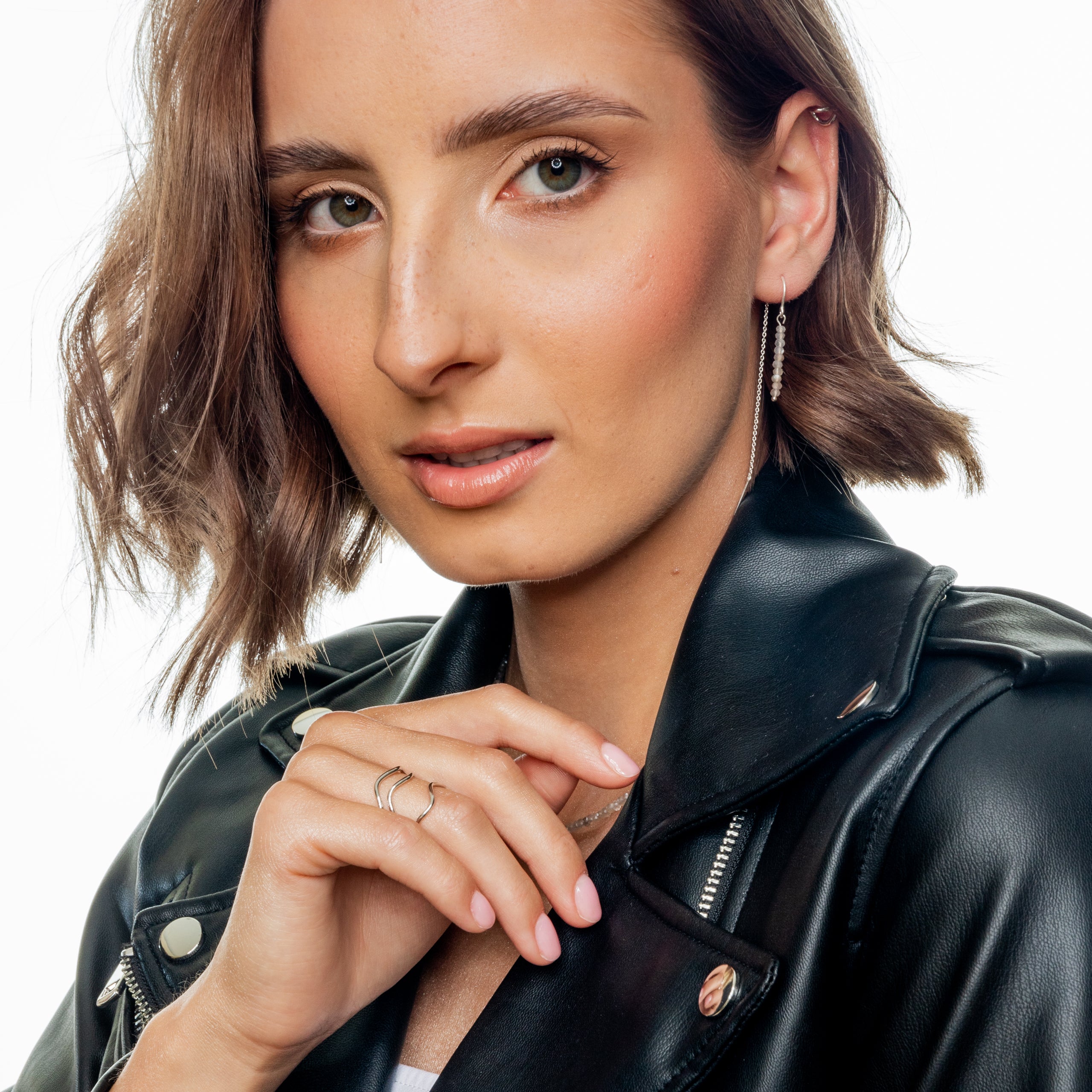 Zestaw 2 pierścionków WAVE srebrne