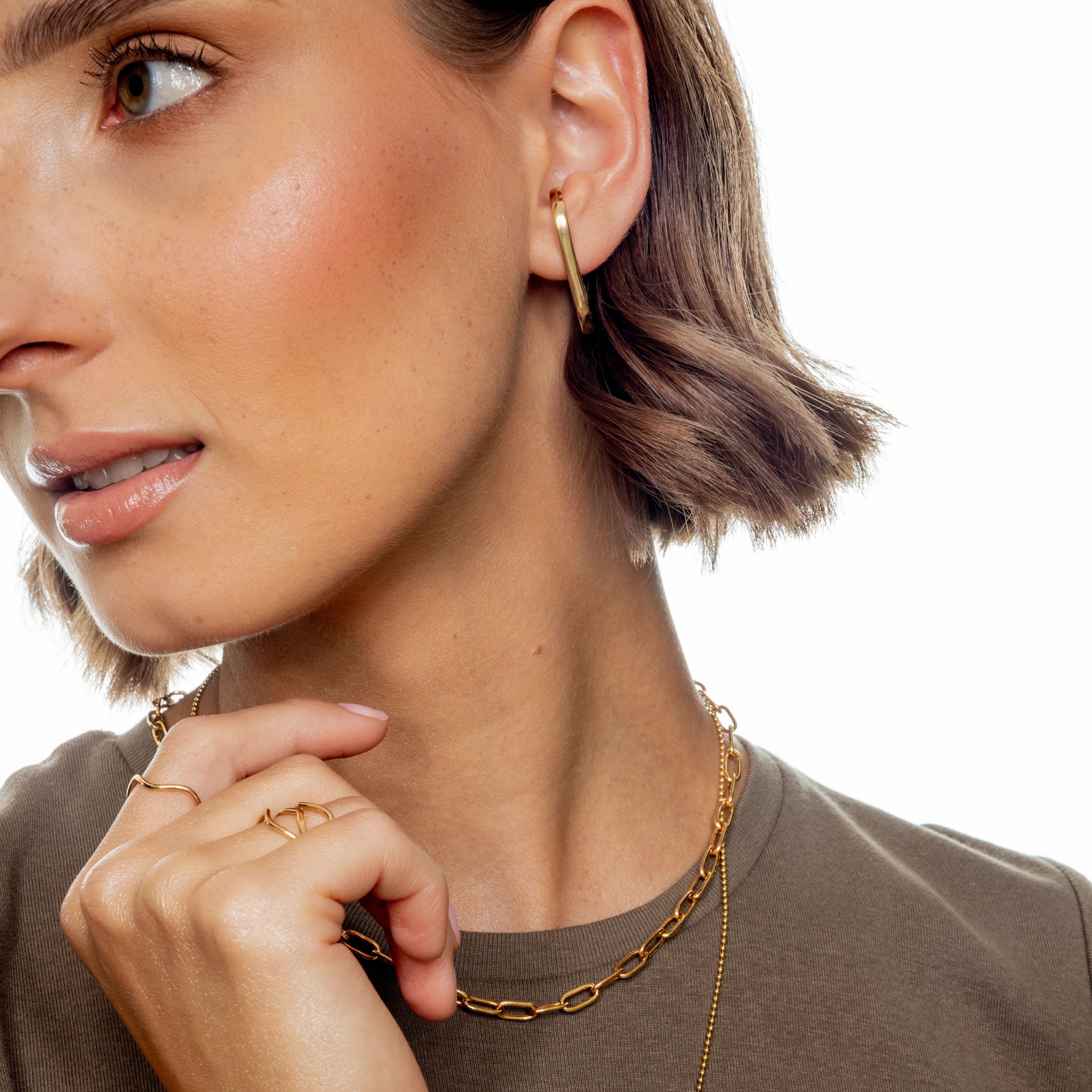 Kolczyki FRESH srebrne pozłacane