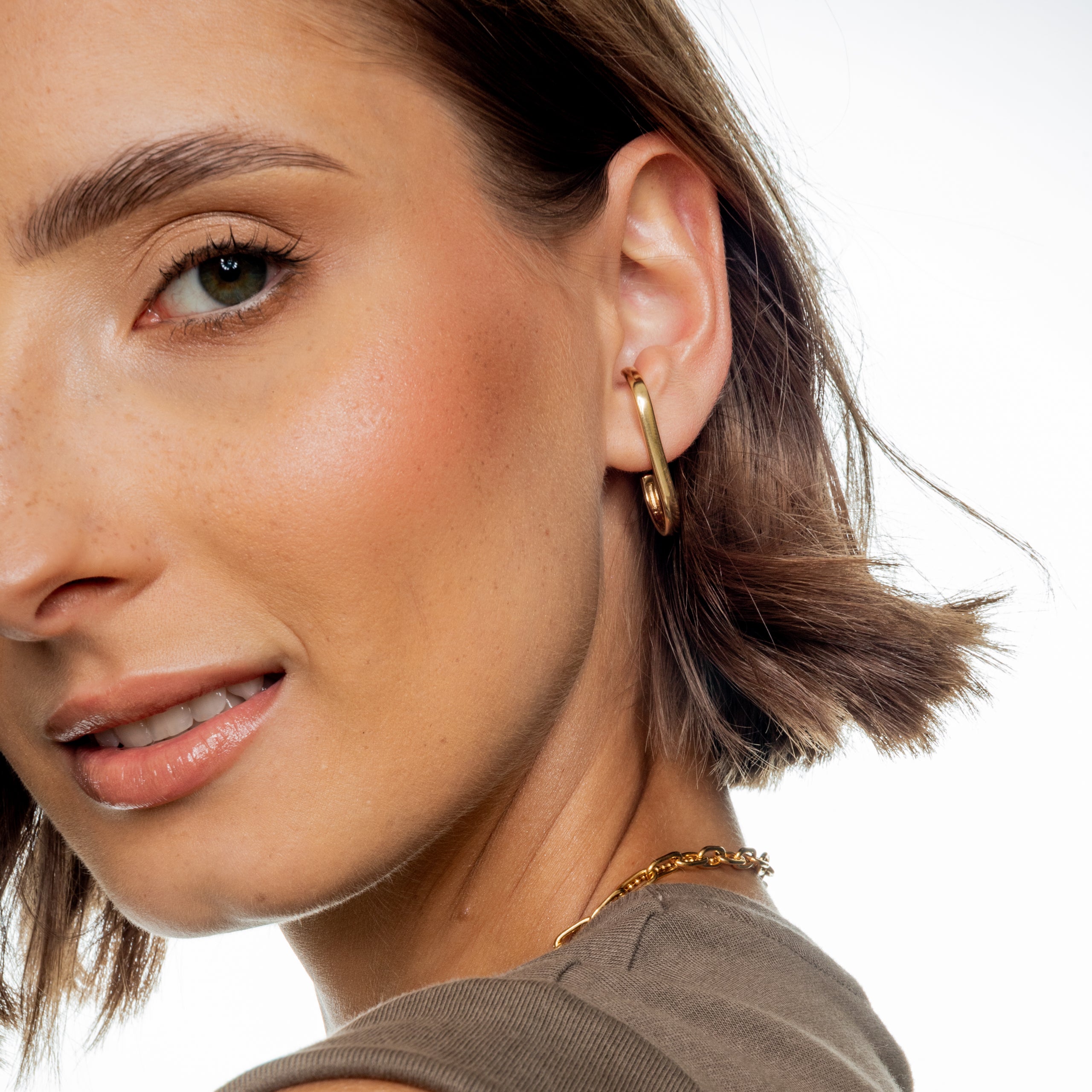 Kolczyki FRESH srebrne pozłacane