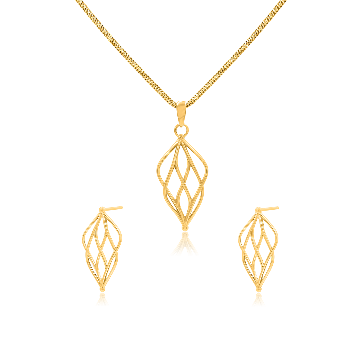 Zestaw INFINI 2 srebrny pozłacany - kolczyki, zawieszka i łańcuszek